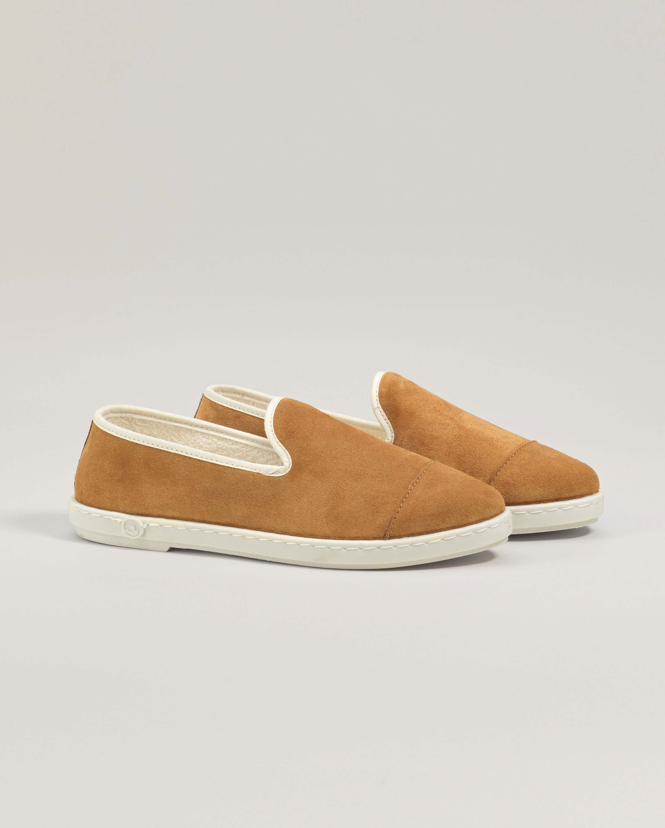Women's leather slipper, camel ANGARDE Brown