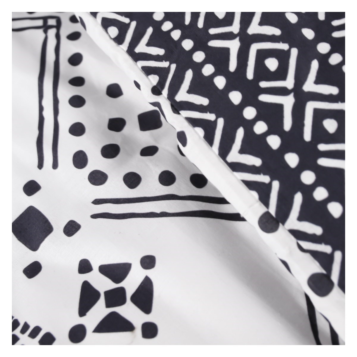 Printed cotton zippered bed set White