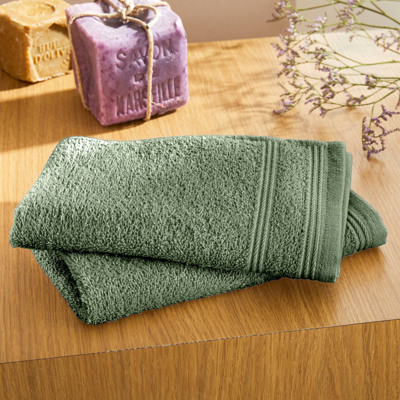 100% combed cotton hand towel COTON PUR Green