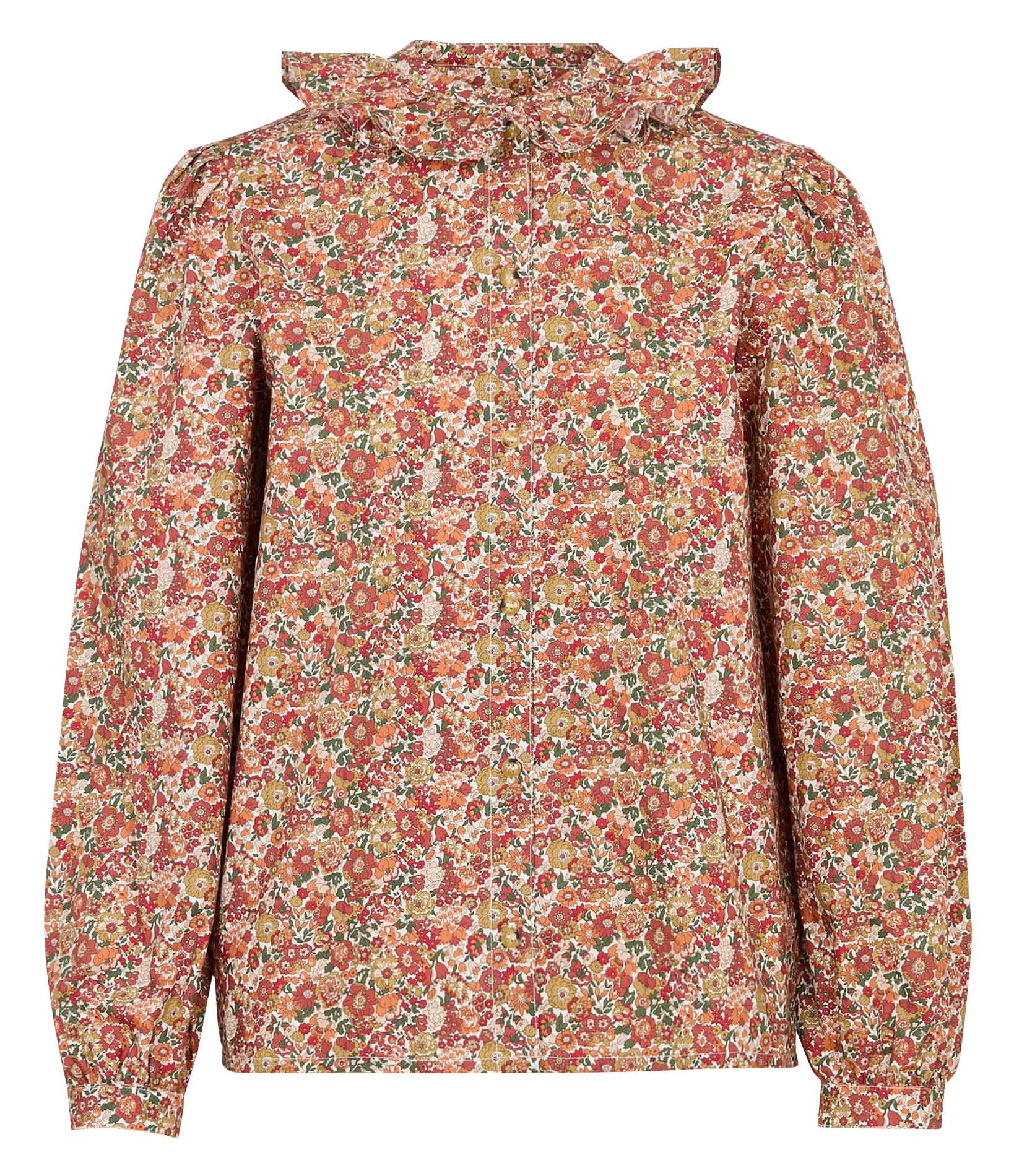 Rechte, katoenen blouse met print SUZIE WINKLE Rood