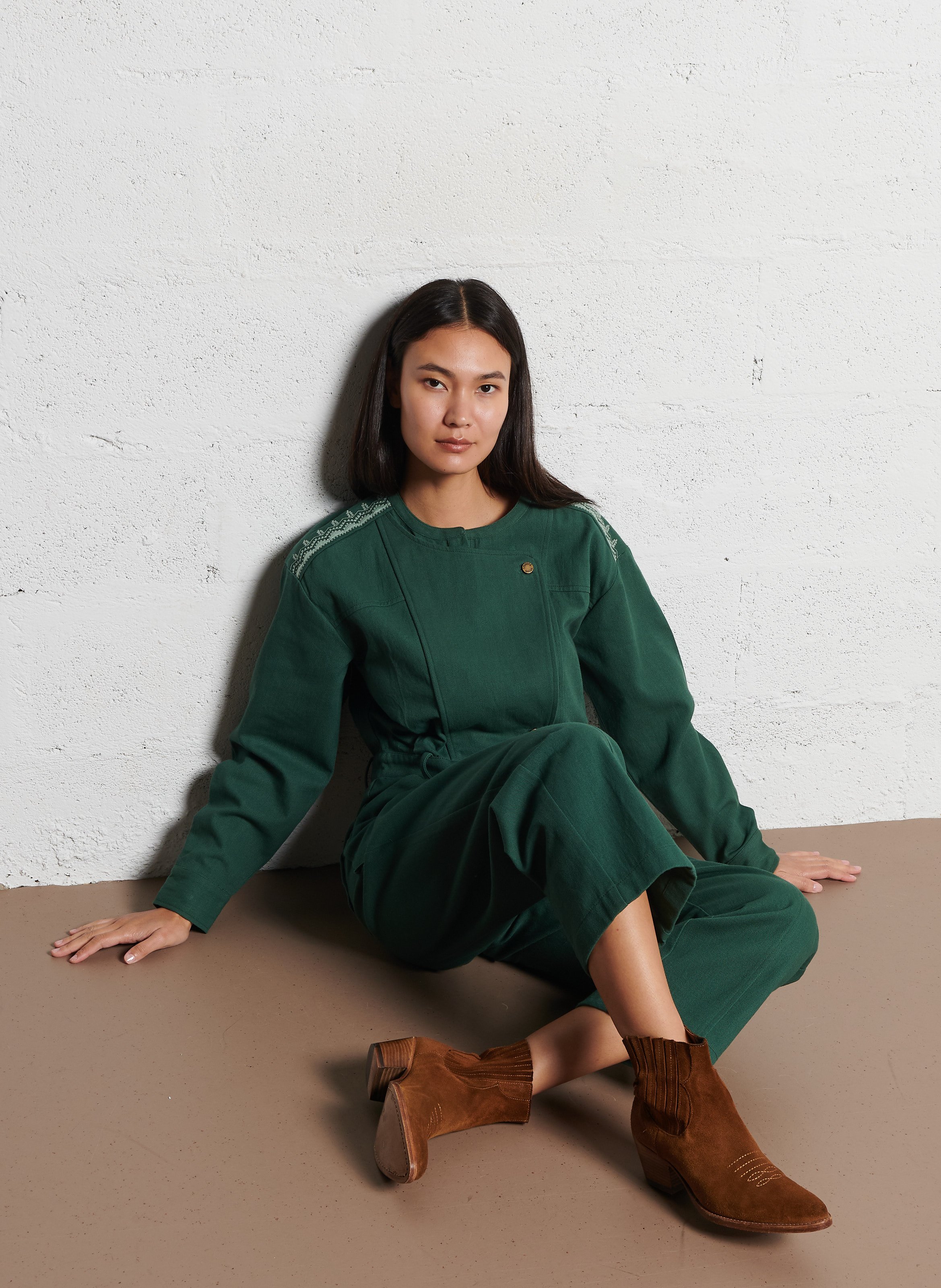 Cotton jumpsuit LOUISE MISHA Green