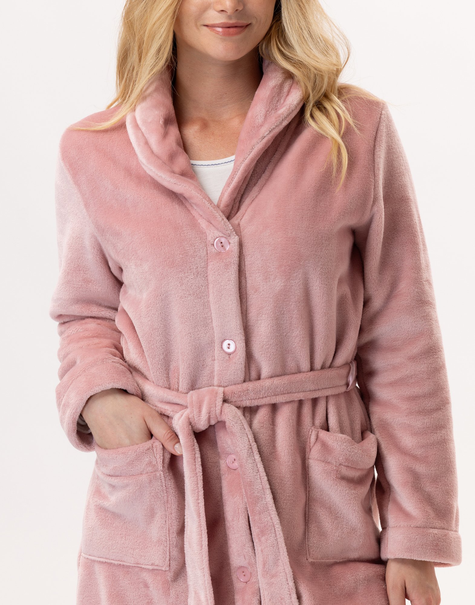 Plush flannel robe LE CHAT Pink