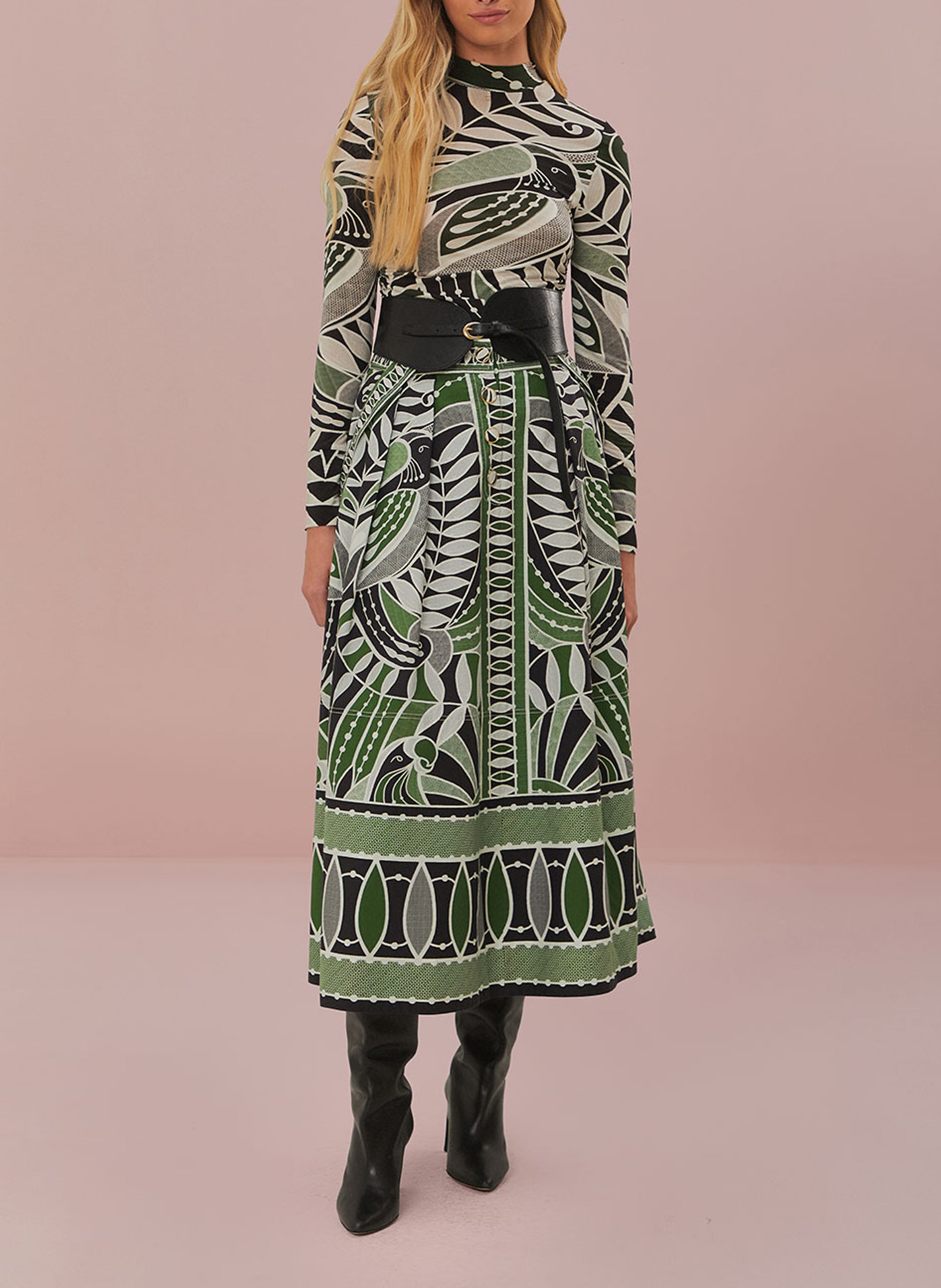 Printed round-neck tank top FARM RIO Black