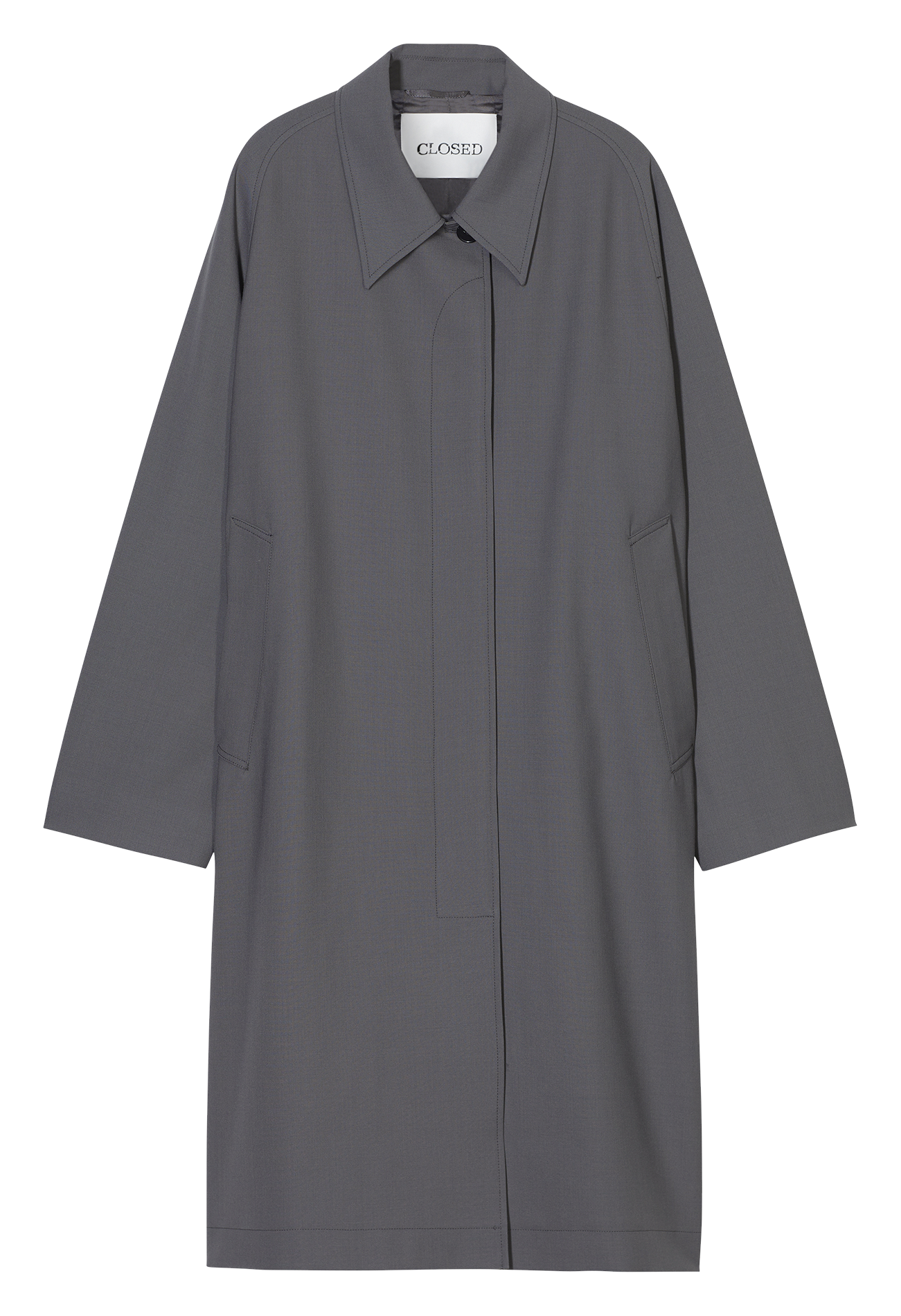 Manteau mi-long ample uni CLOSED Gris