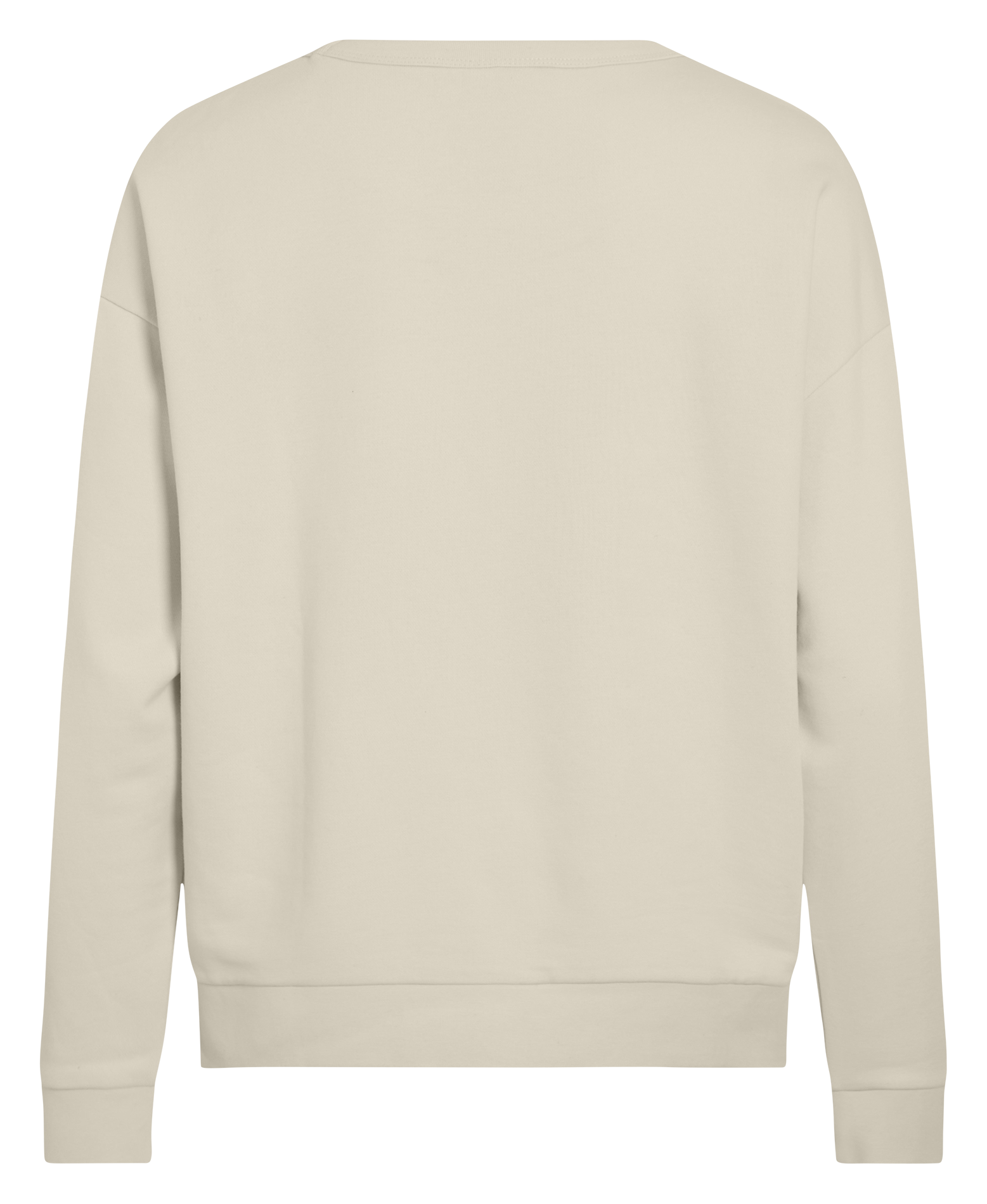 Sweat droit uni en coton bio mélangé VILA Beige