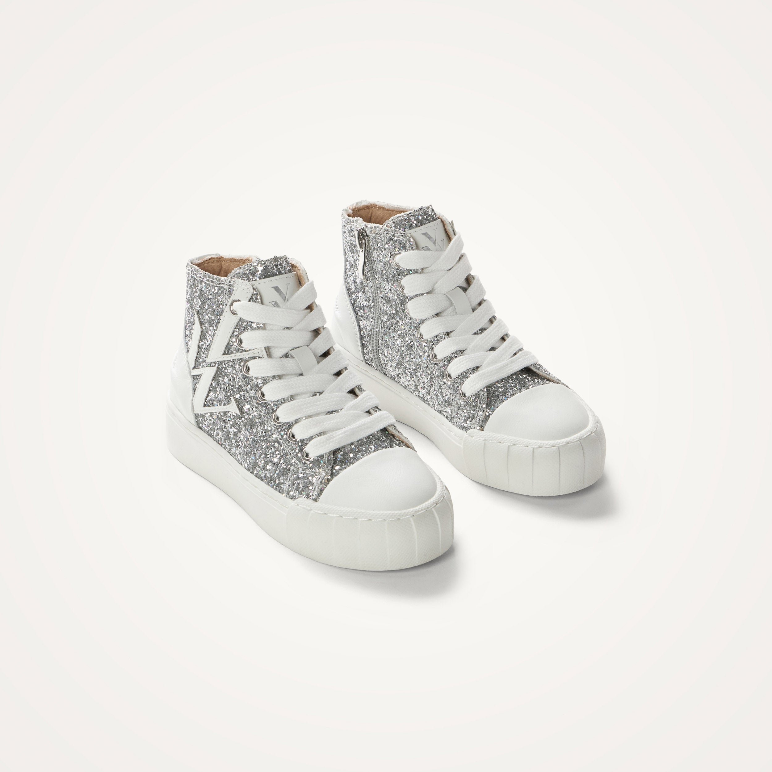 High-top glitter sneakers VANESSA WU Silver