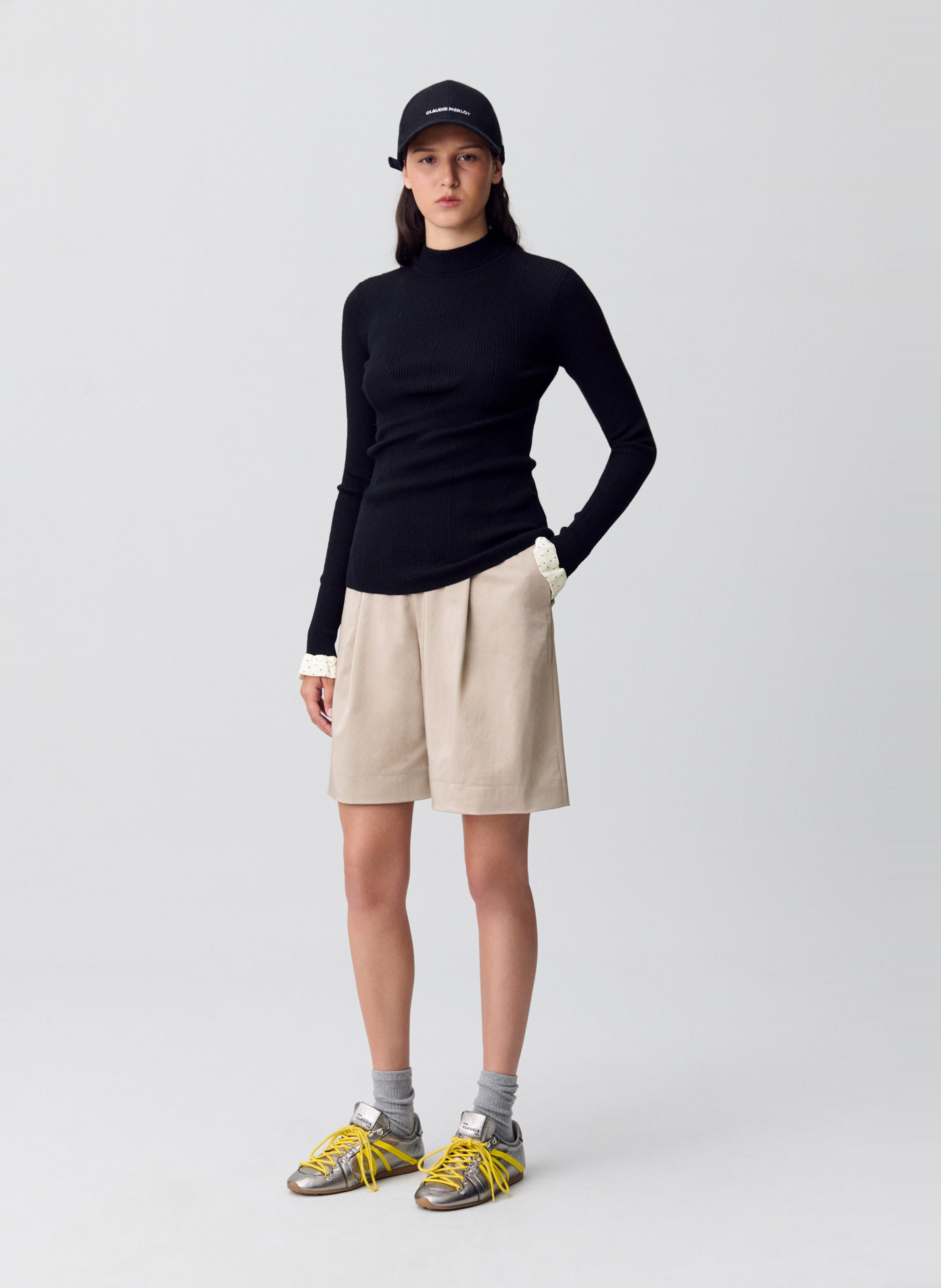 Pull col rond en laine mélangée CLAUDIE PIERLOT Noir