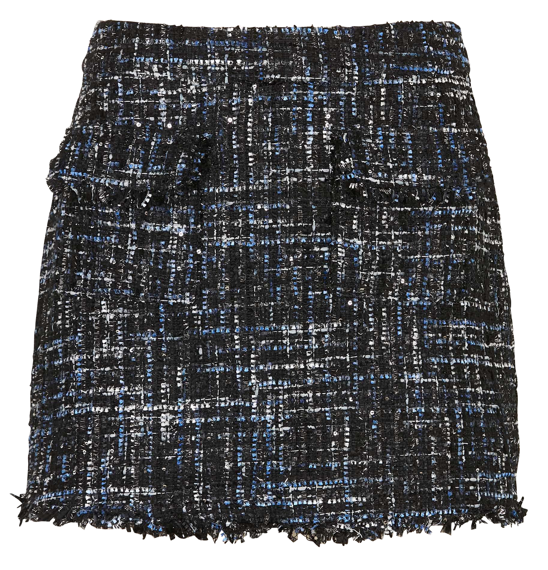 Jupe courte droite en tweed BERENICE Bleu