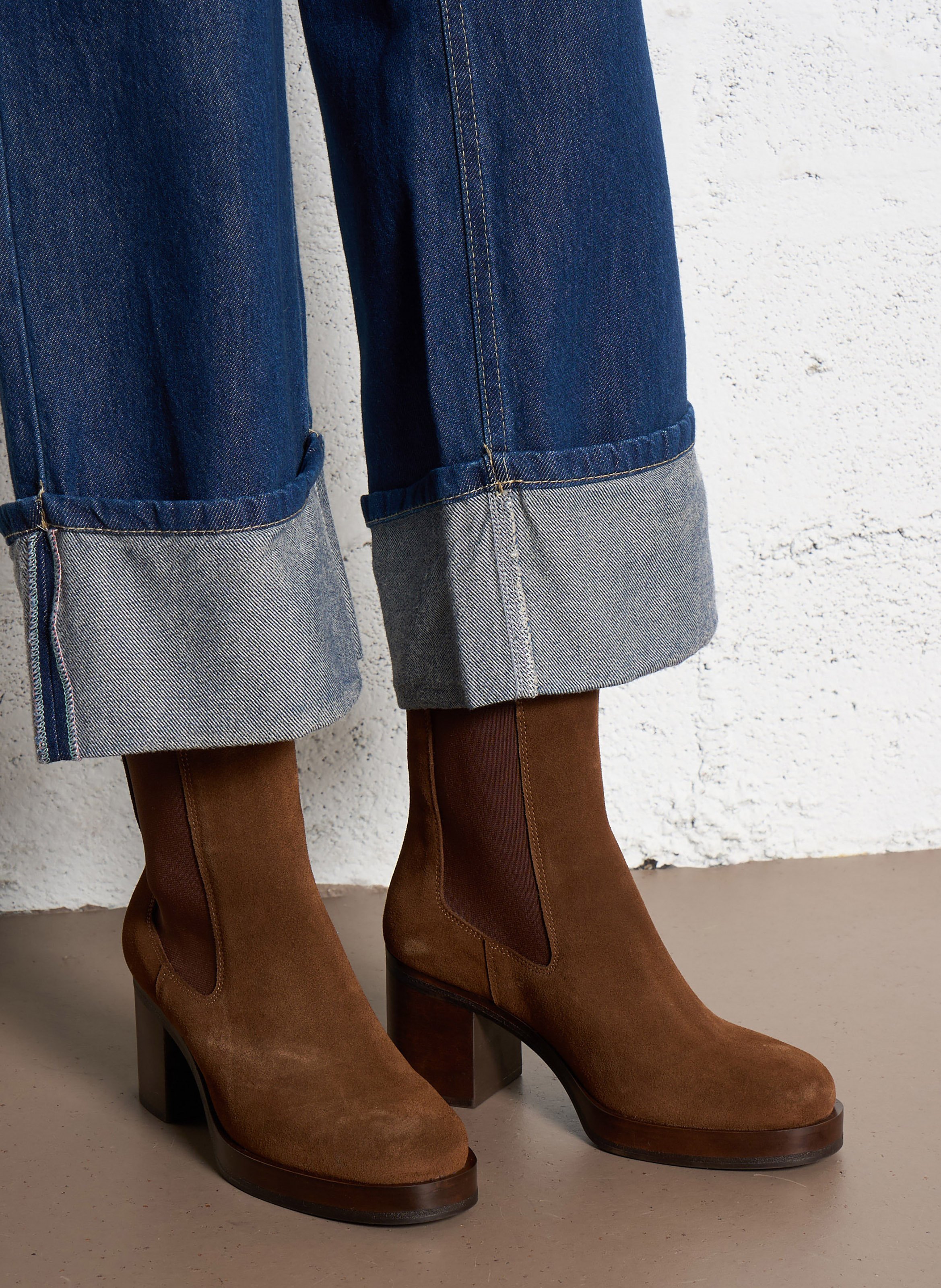 Suède enkellaarzen BOCAGE Brown