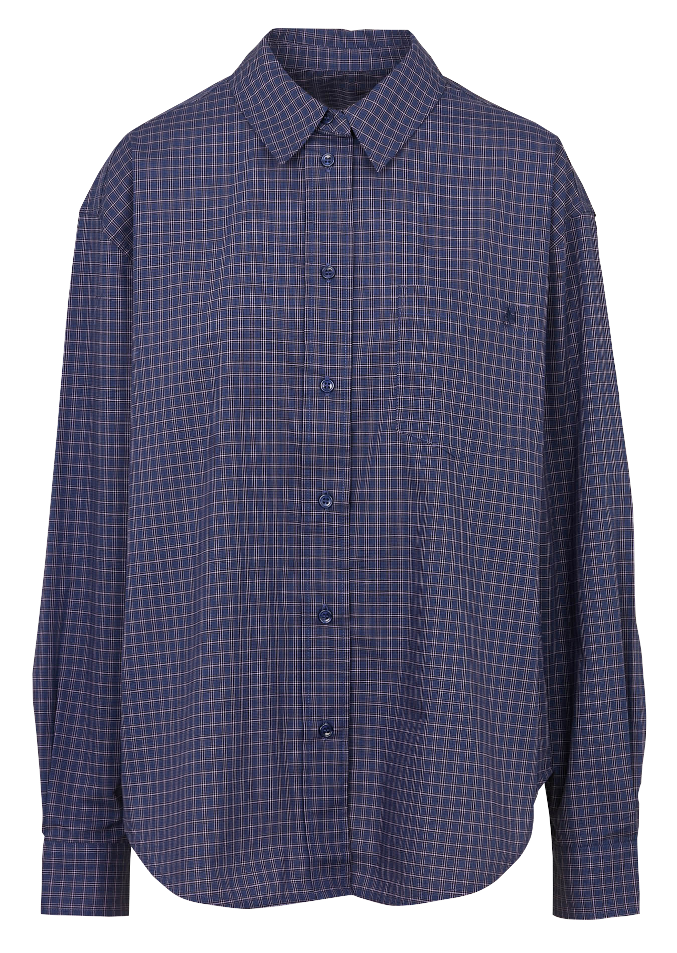 Ruimvallende, geruite, katoenen blouse THE NEW SOCIETY Violet