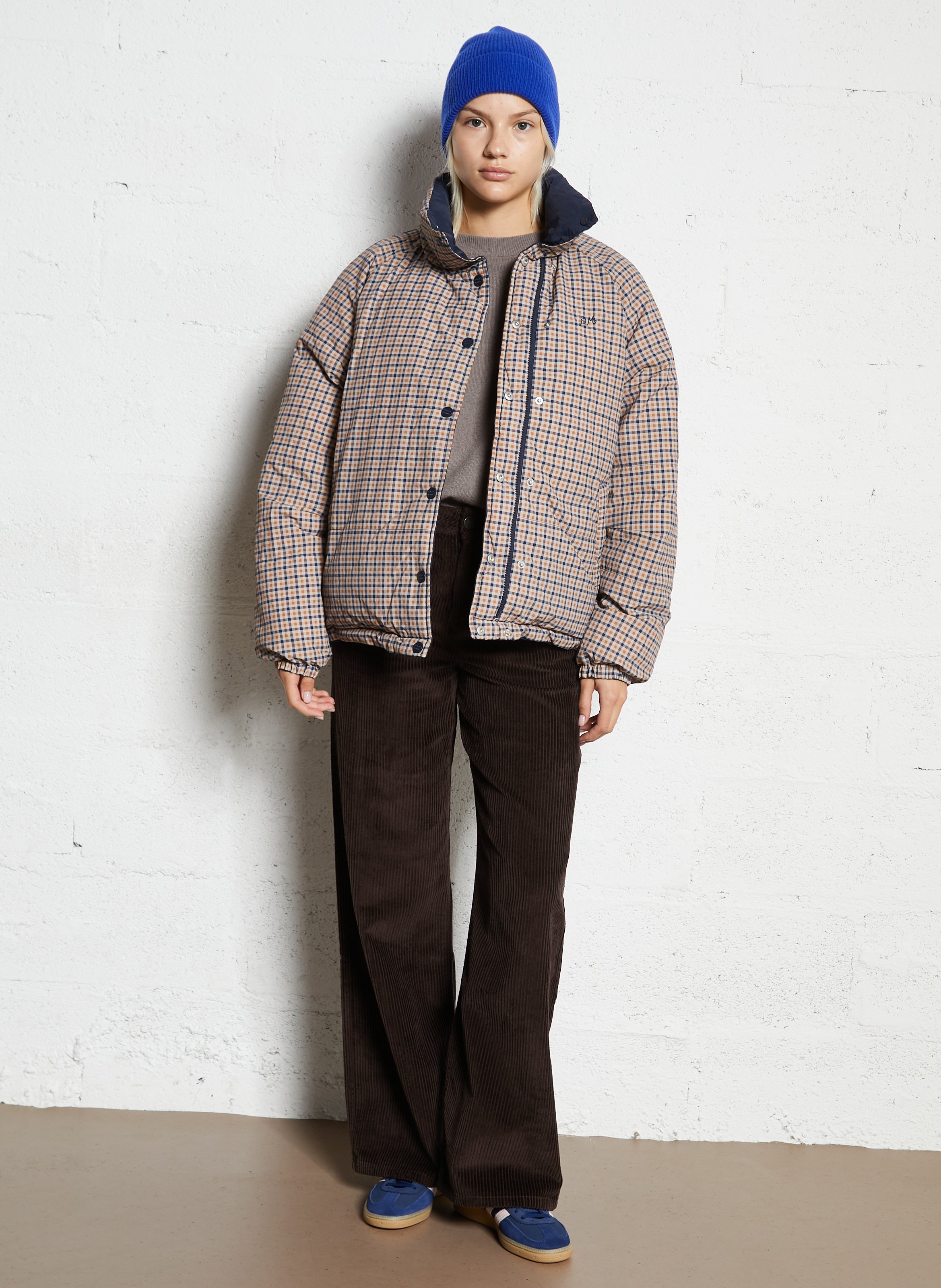 Pantalon large en coton côtelé SUD EXPRESS Marron