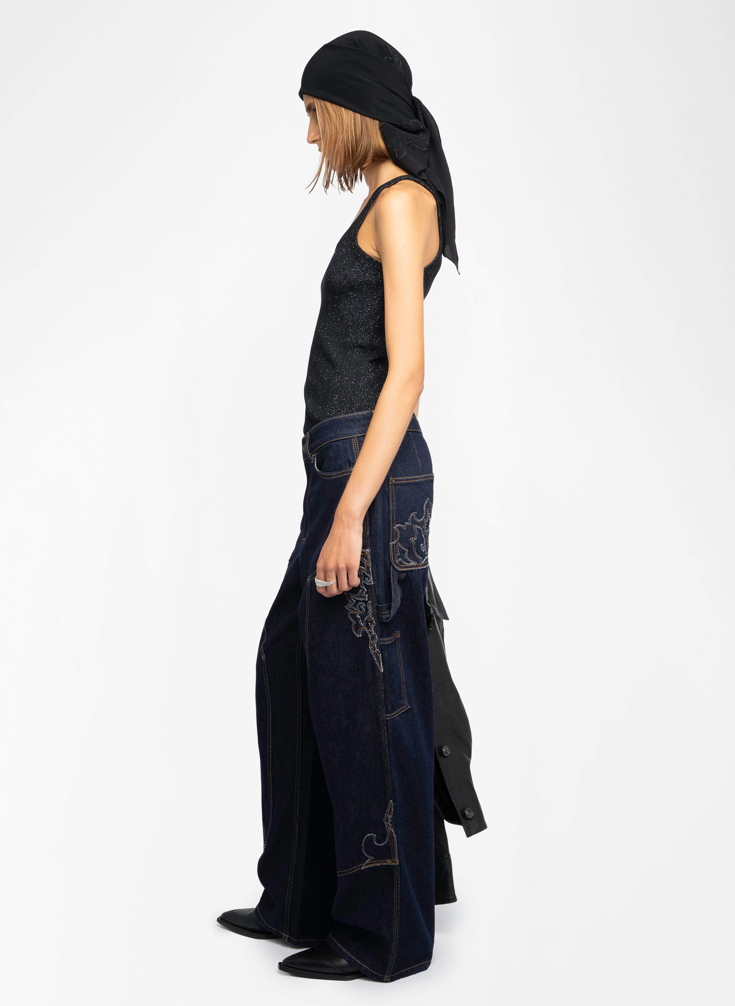 Débardeur col rond en coton mélangé ZADIG&VOLTAIRE Noir