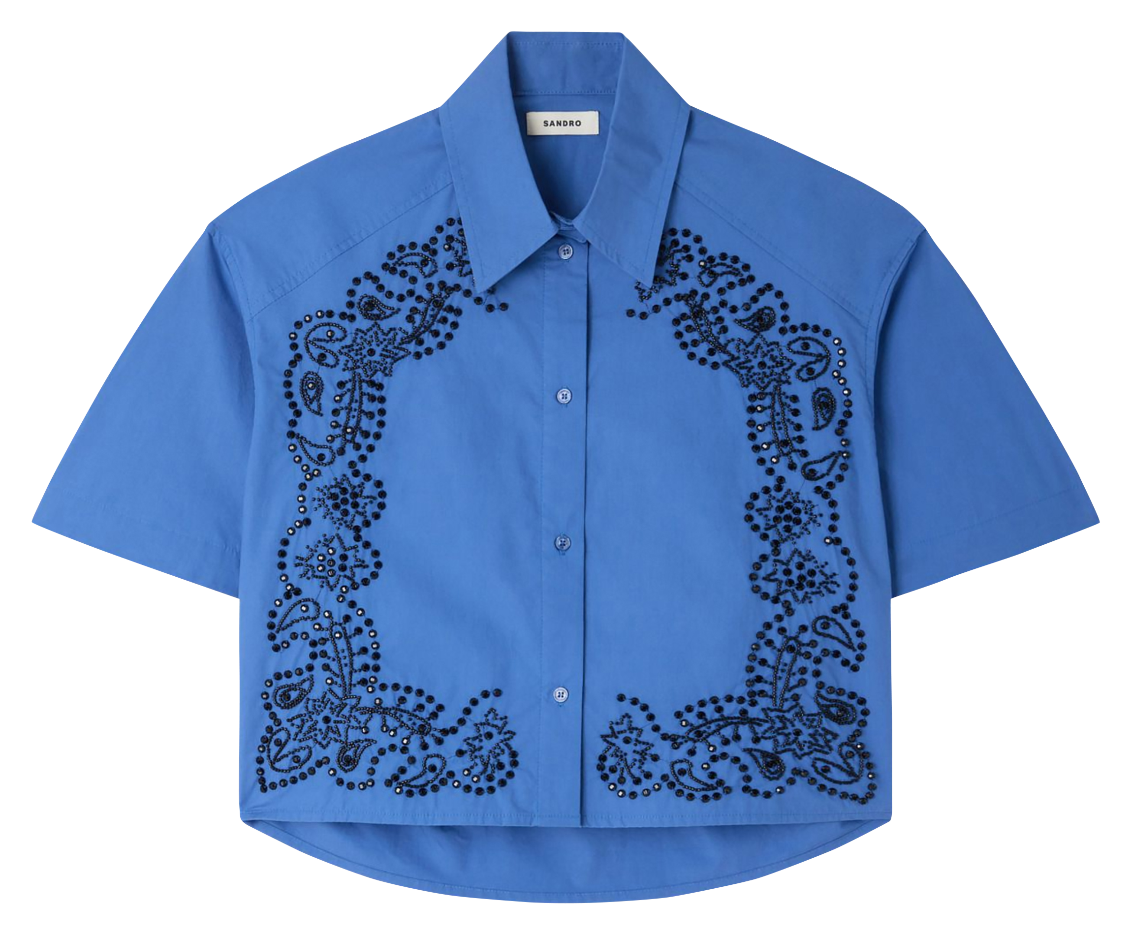 Chemise col classique en coton SANDRO Bleu