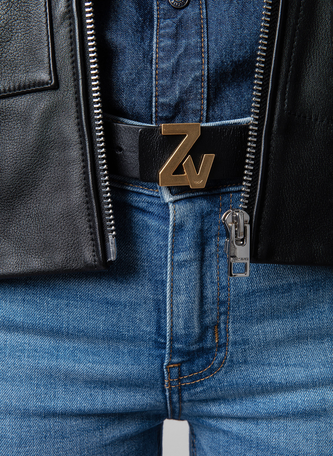 Leather belt with ZV initials ZADIG&VOLTAIRE Black