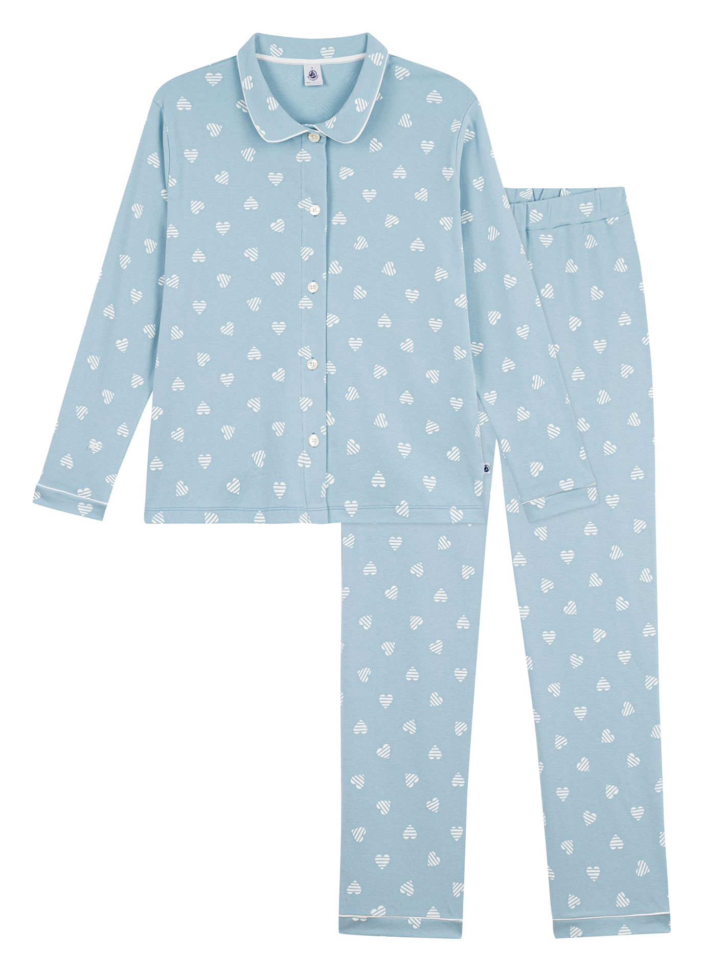 Set van pyjama met hartjesprint PETIT BATEAU Blauw