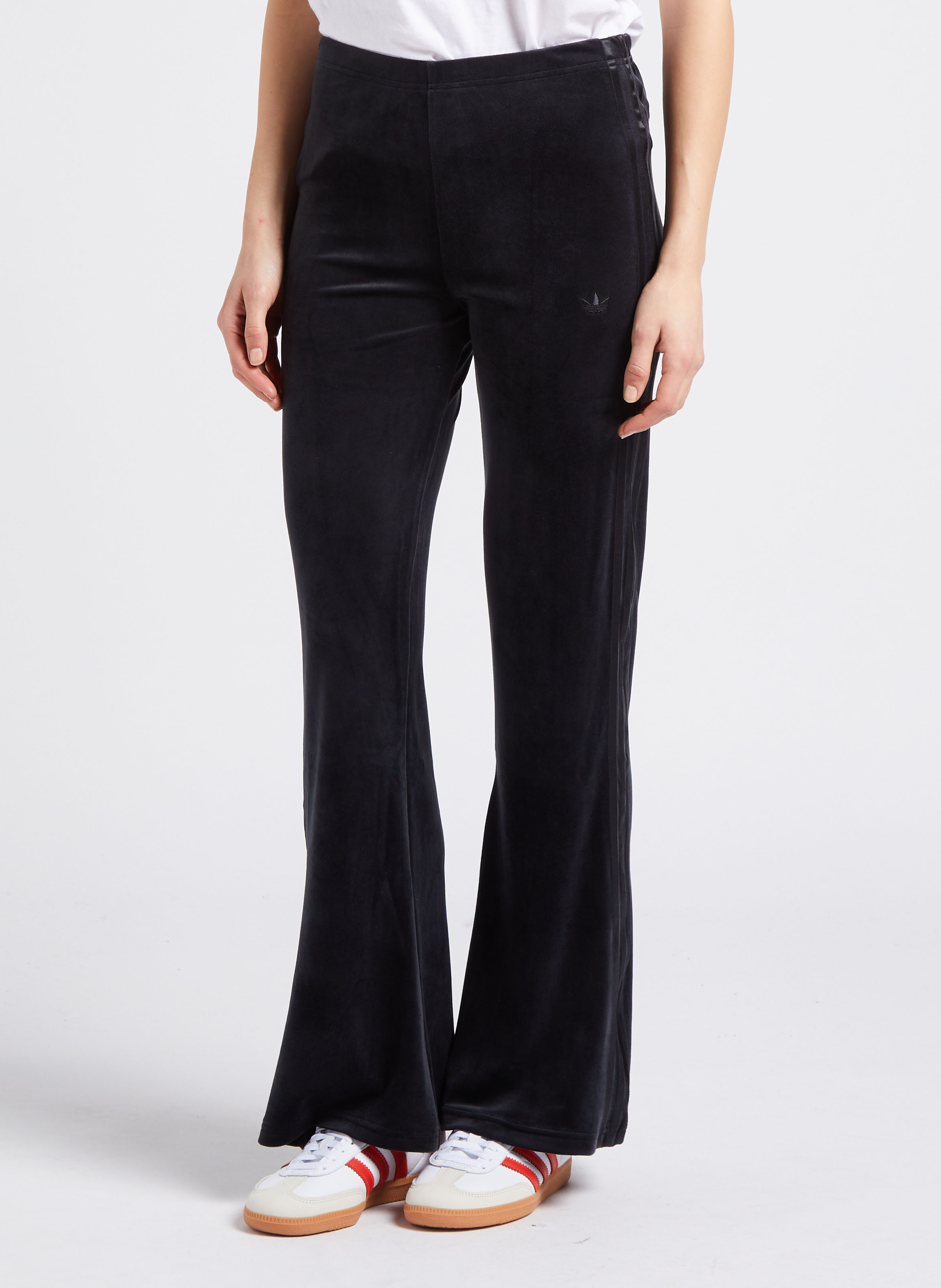 Bootcut-Taillenhose in Samt-Optik ADIDAS Schwarz