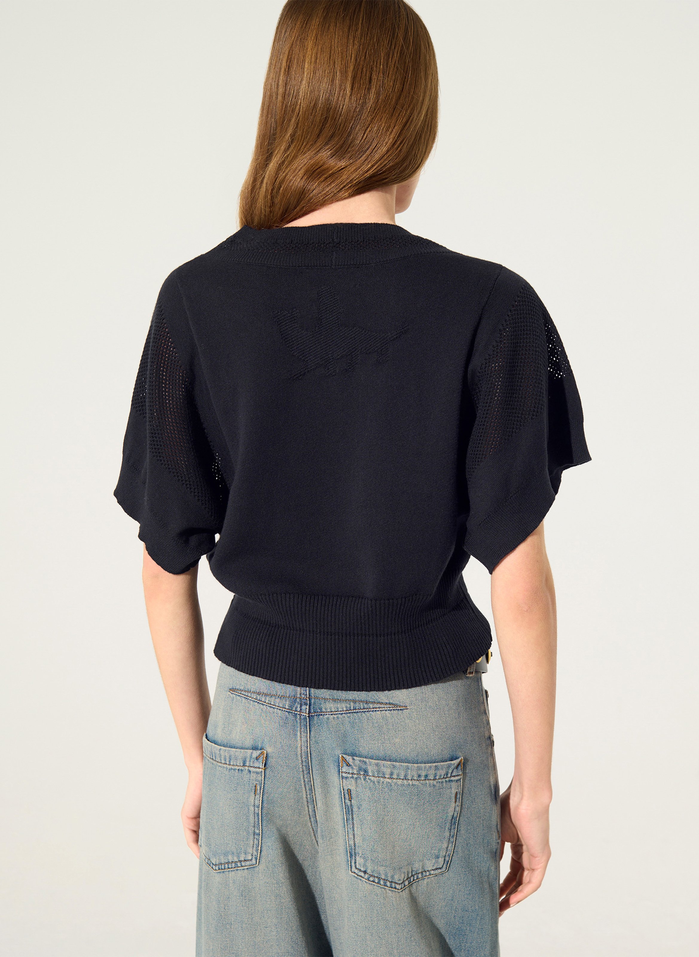 Kurzer Rundhalsausschnitt-Pullover COTELAC Schwarz