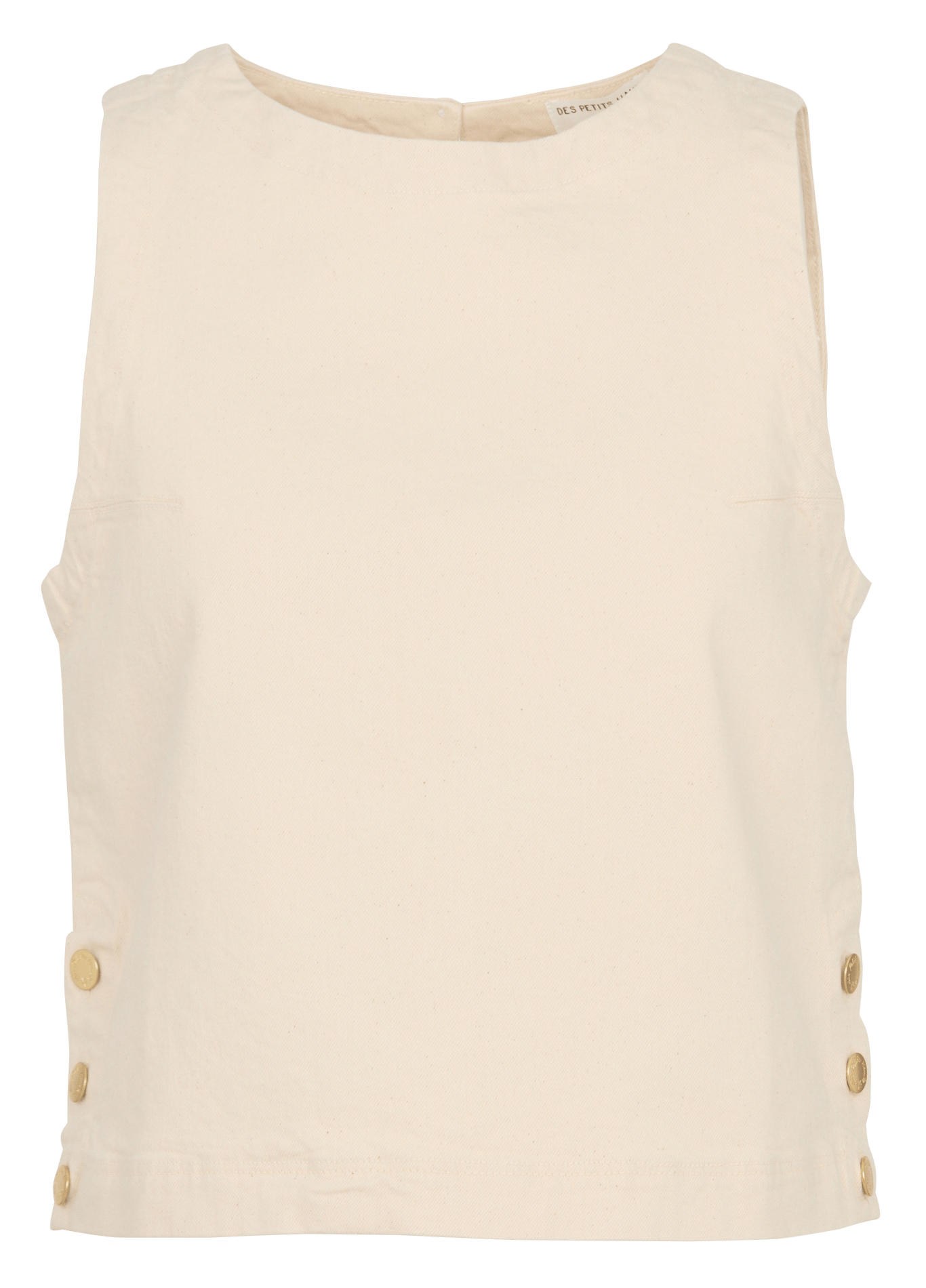 Mouwloze denim top uni DES PETITS HAUTS Beige