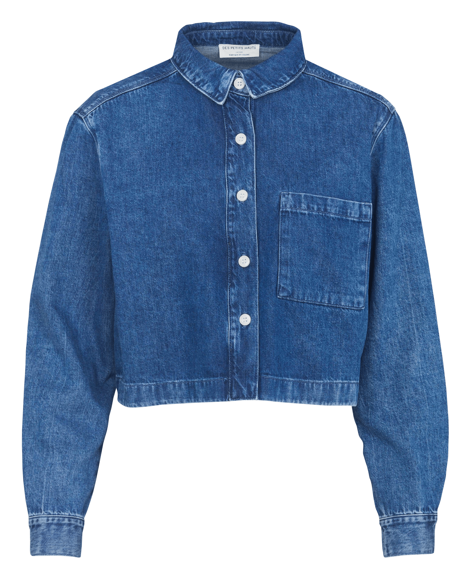 Chemise col classiqiue en denim DES PETITS HAUTS Beige