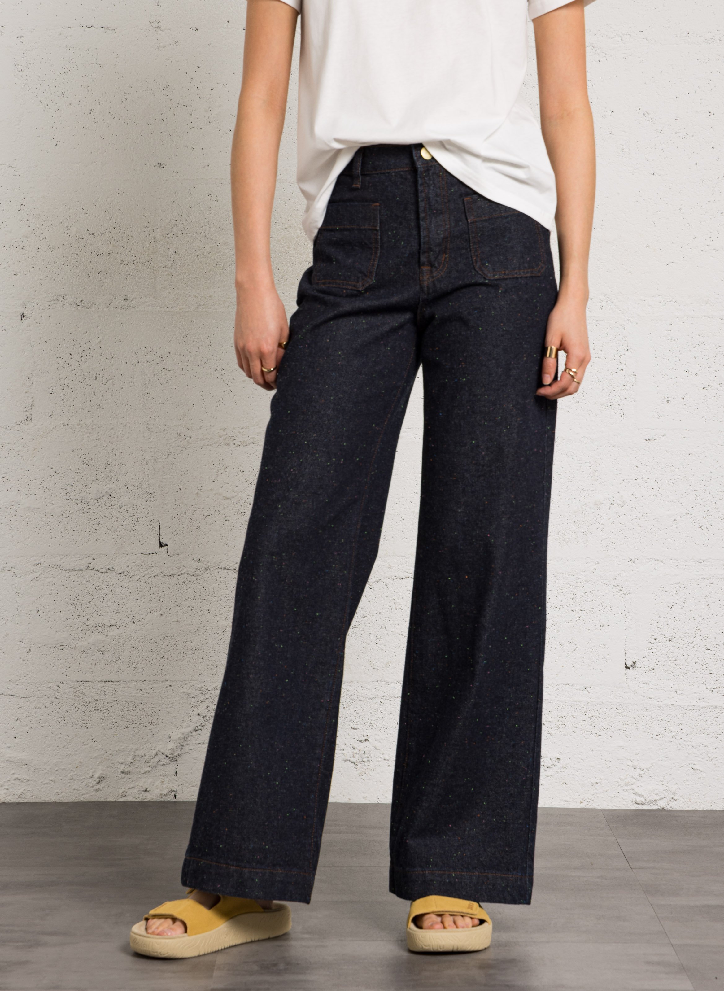 Wijde jeans - katoenblend LA PETITE ETOILE Blauw