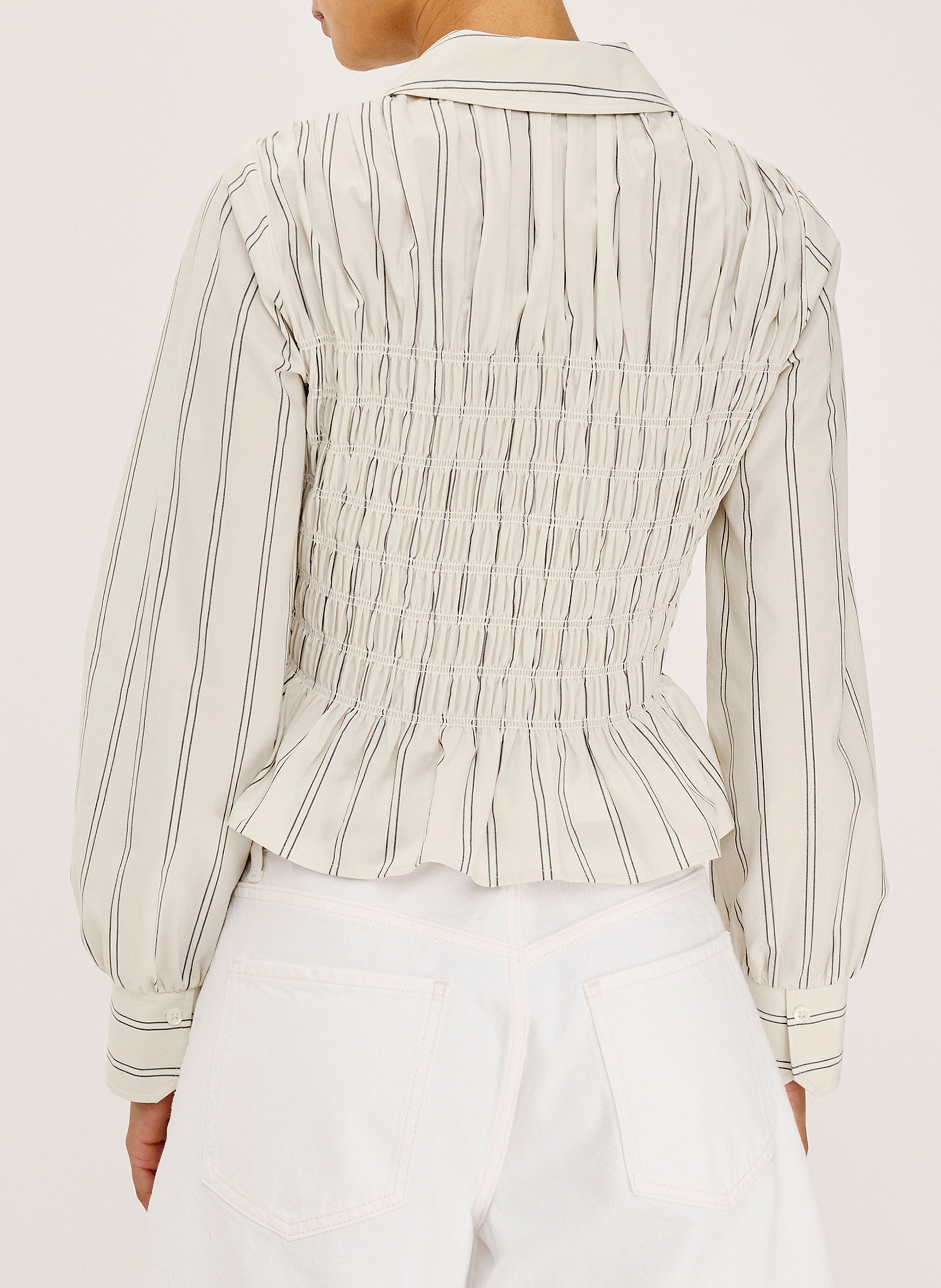 Taillierte Hemdbluse mit klassischem Kragen aus gestreifter Baumwolle RAILS Mehrfarbig