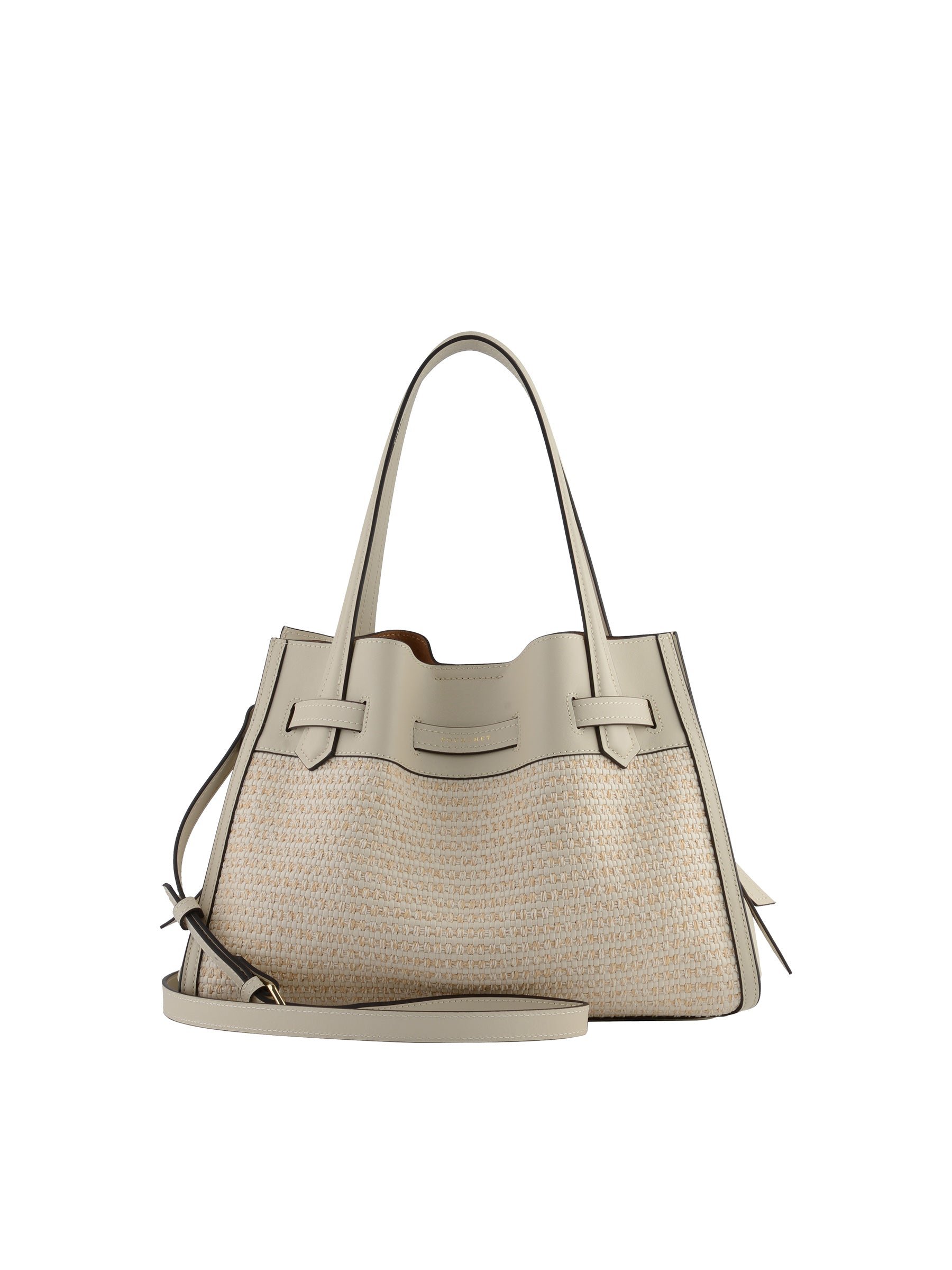 Calfskin leather handbag POURCHET Beige