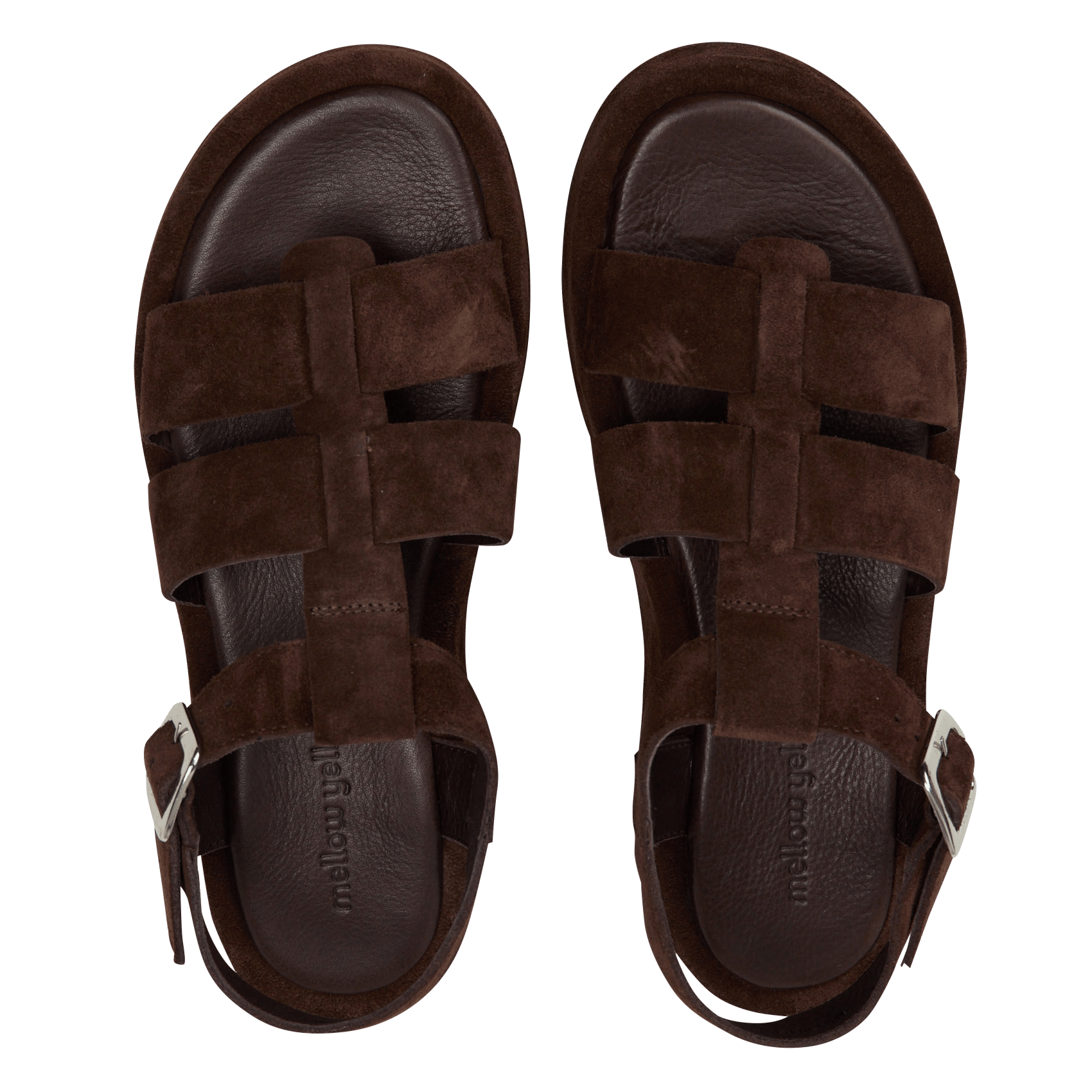 Leather platform sandals MELLOW YELLOW Brown