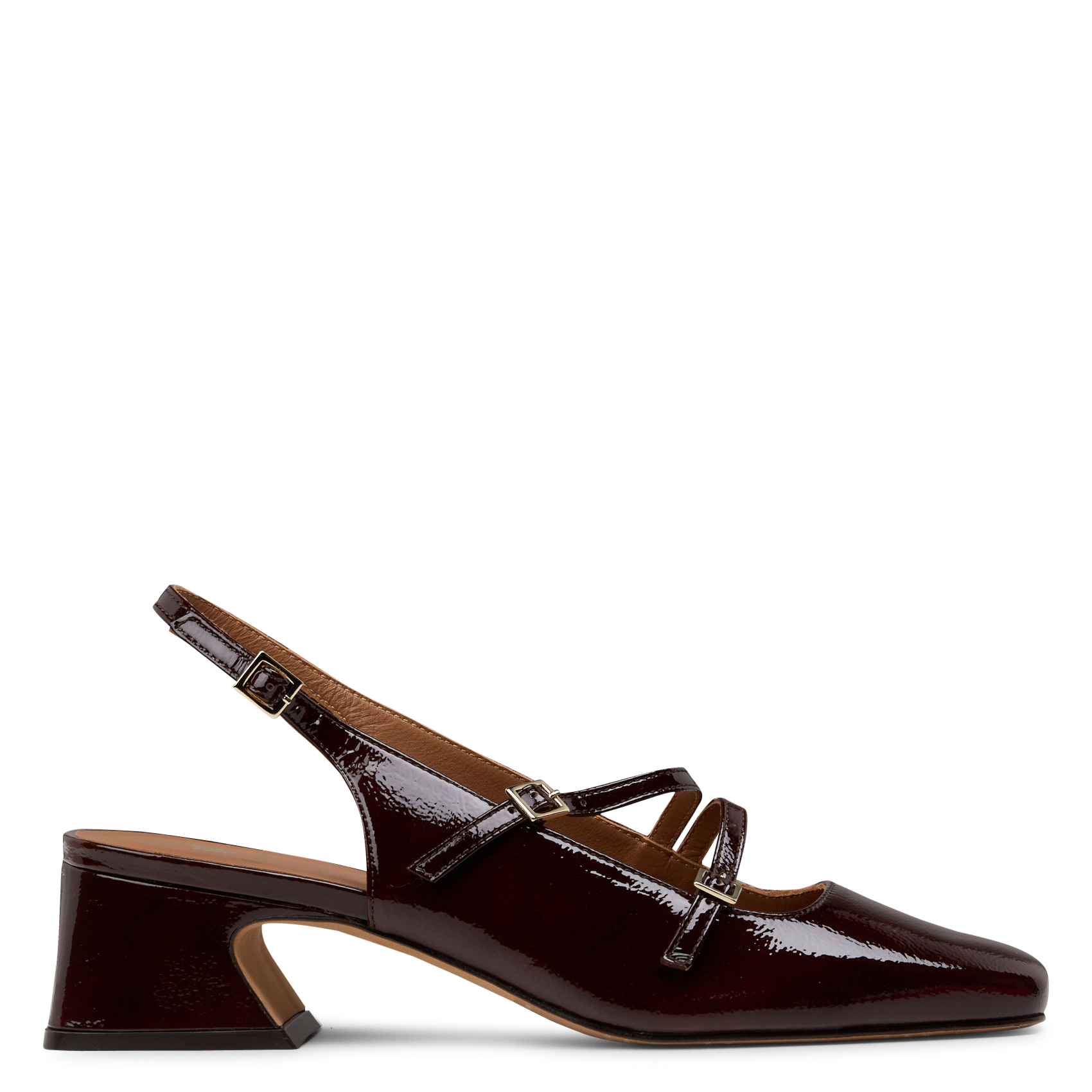 Babies slingback with patent leather straps BOBBIES Brown
