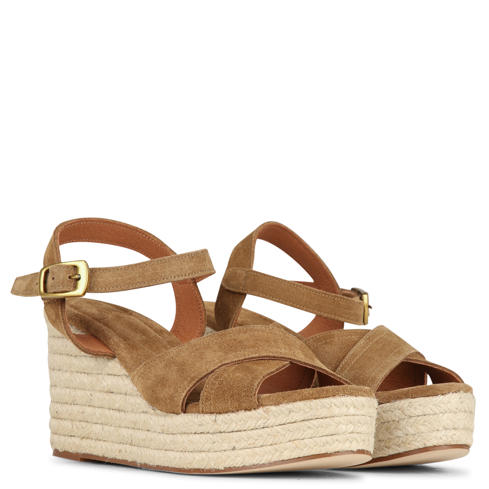 Sandales compensées en cuir MELLOW YELLOW Marron