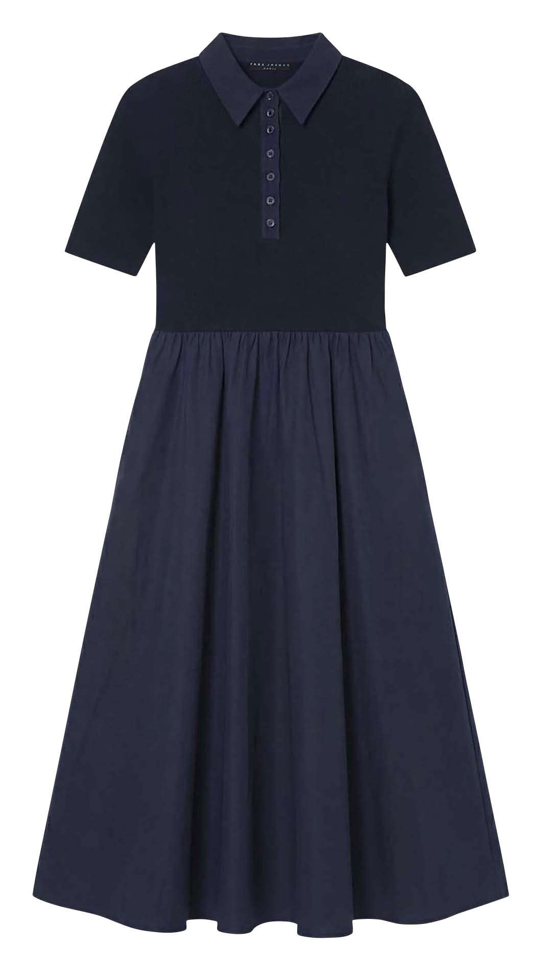 Robe midi évasée en coton mélangé TARA JARMON Bleu
