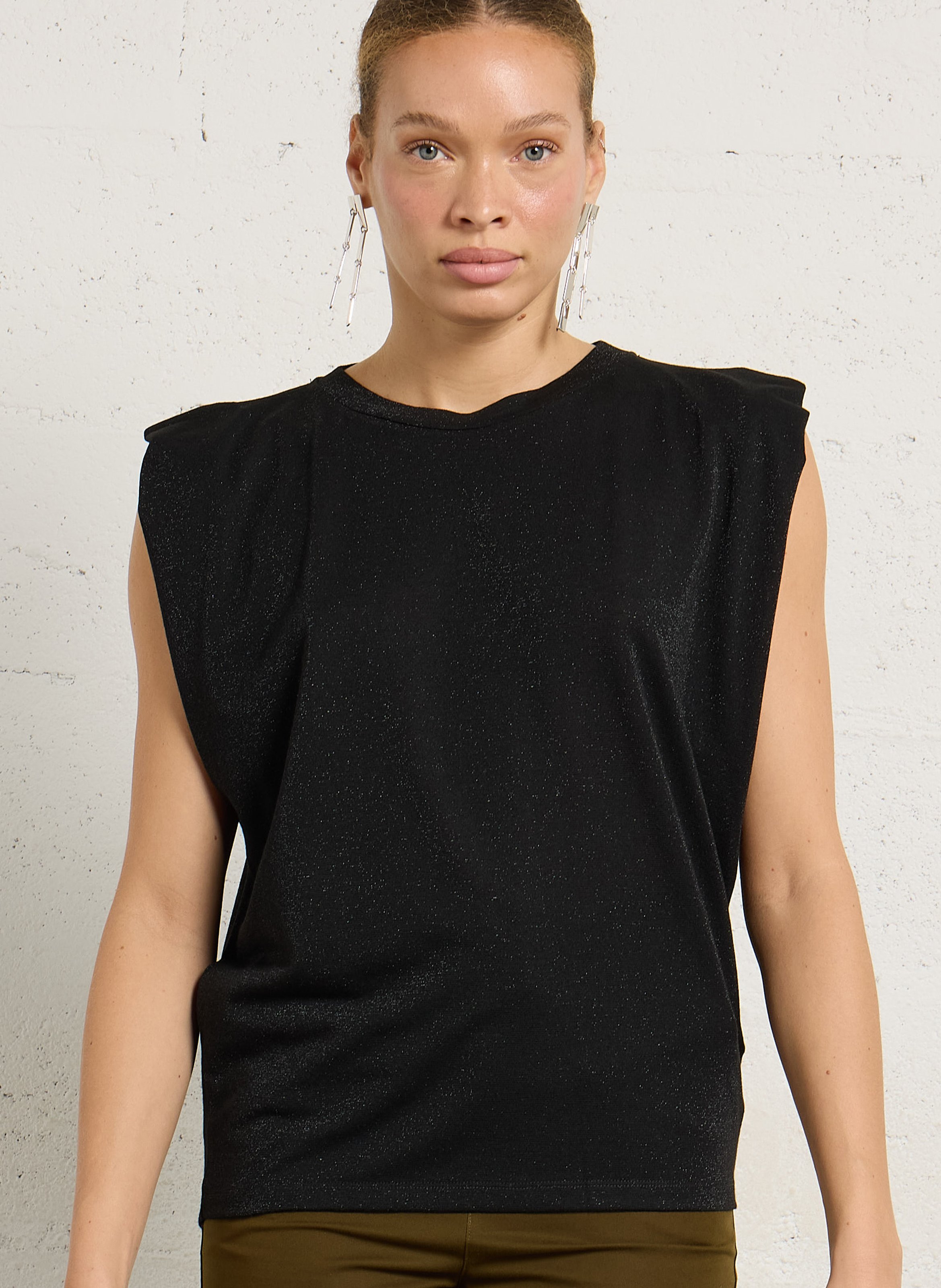 Top col rond en maille  MOMONI Noir