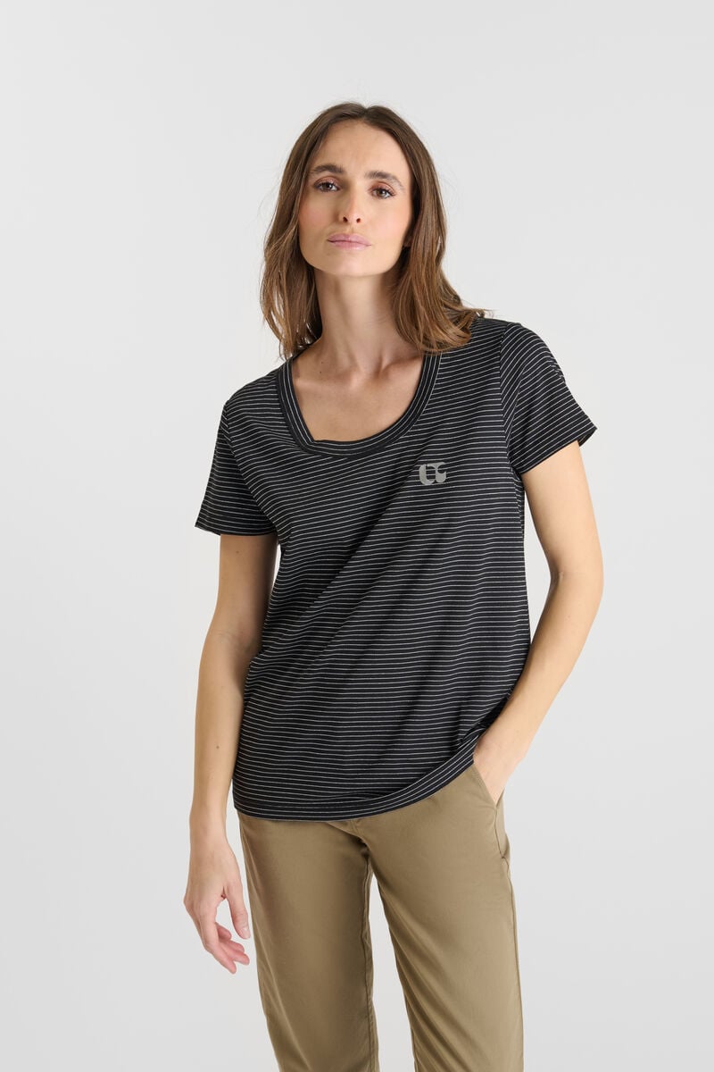 Tommy Badge T-shirt LE TEMPS DES CERISES Black