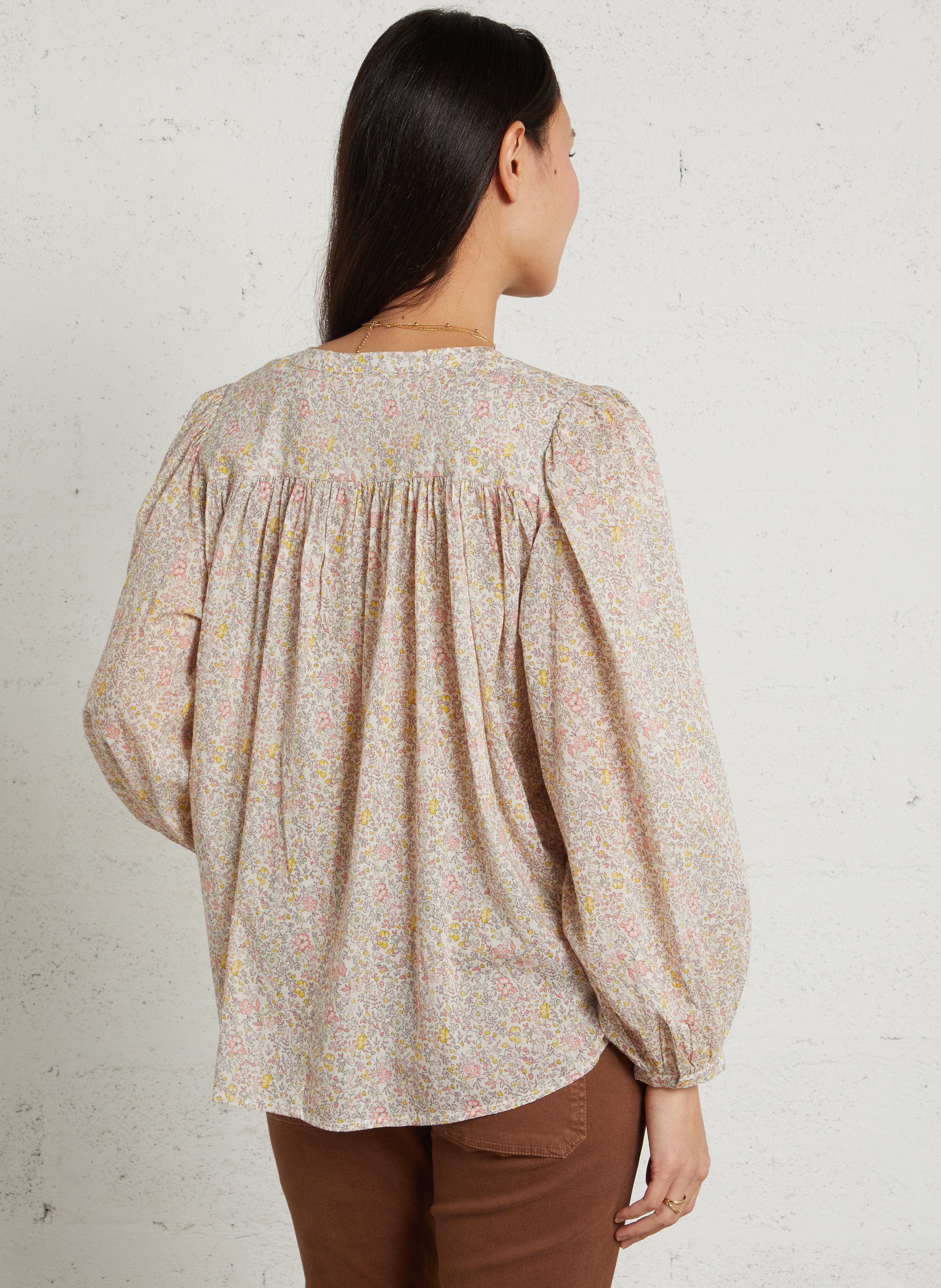 Floral button-up blouse MAISON 123 Beige