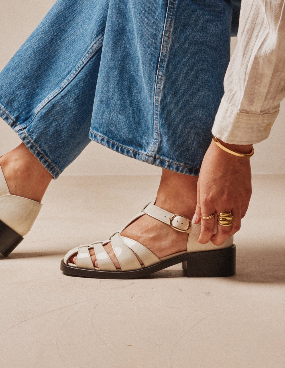 Heeled sandals ODAJE Beige