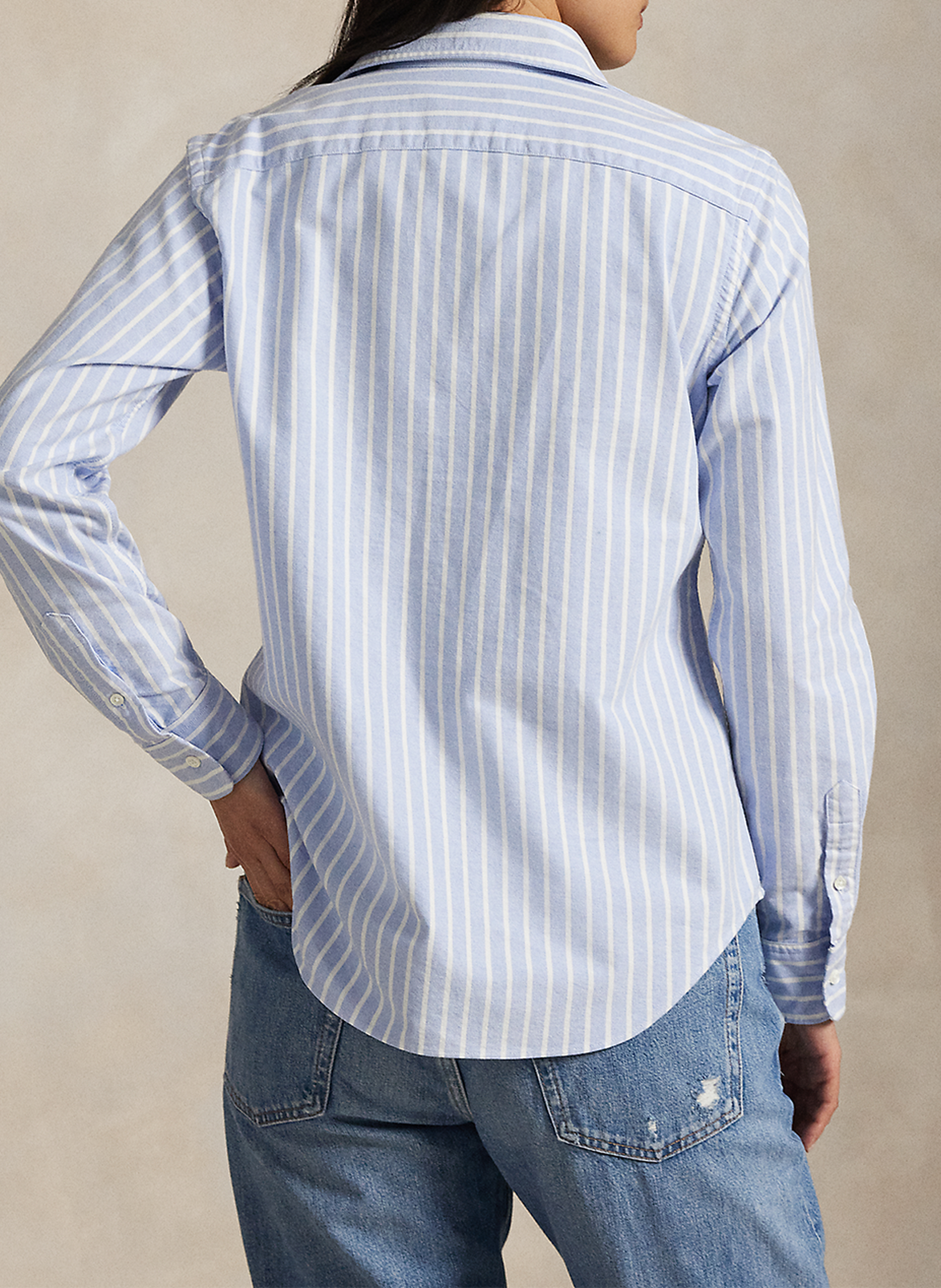 Striped cotton shirt with classic collar POLO RALPH LAUREN Blue