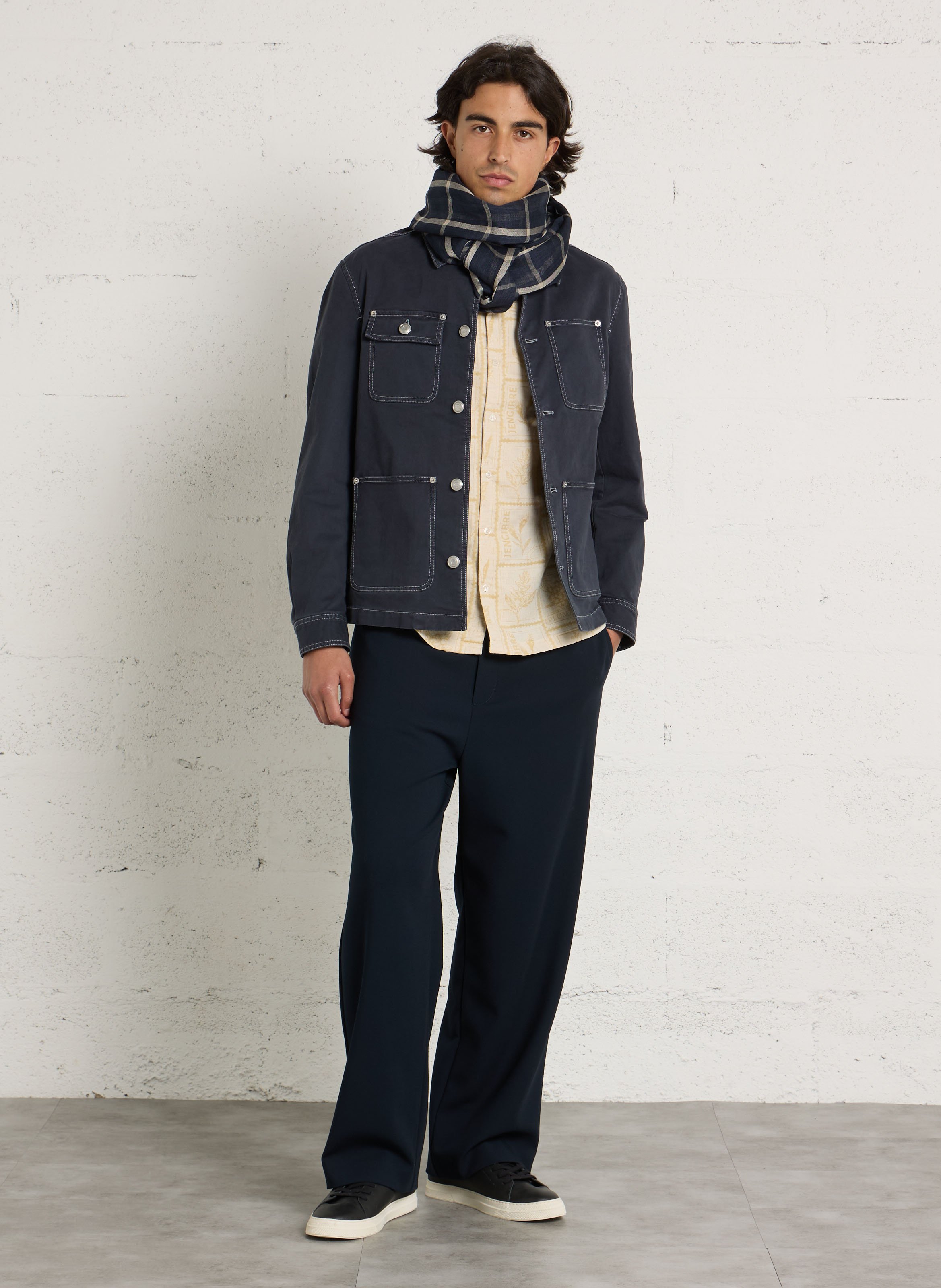 Veste saharienne droite en coton mélangé IKKS Bleu