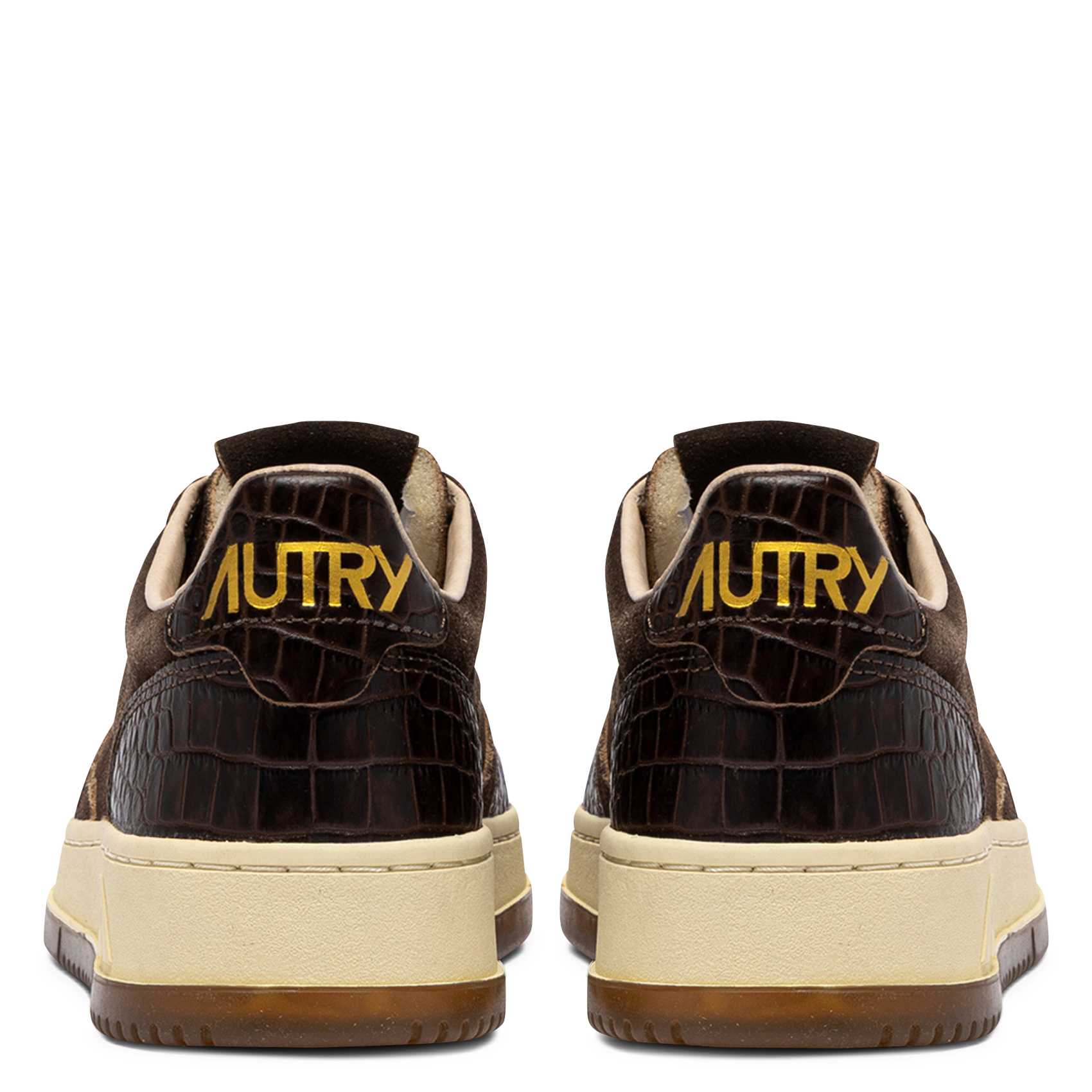 Niedrige Sneaker aus Leder-Mix AUTRY Braun