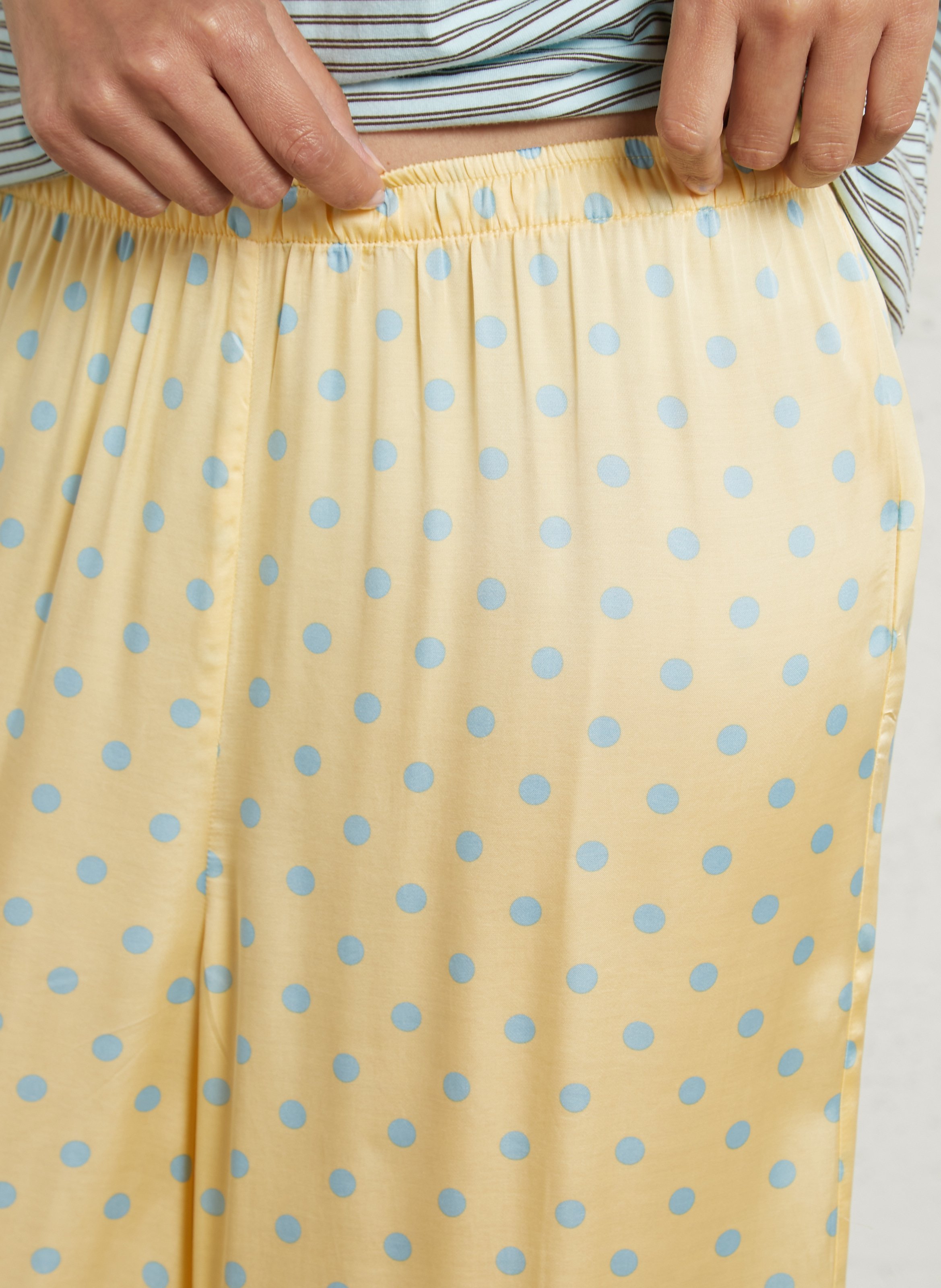 Flowy wide-leg polka dot trousers AMERICAN VINTAGE Yellow