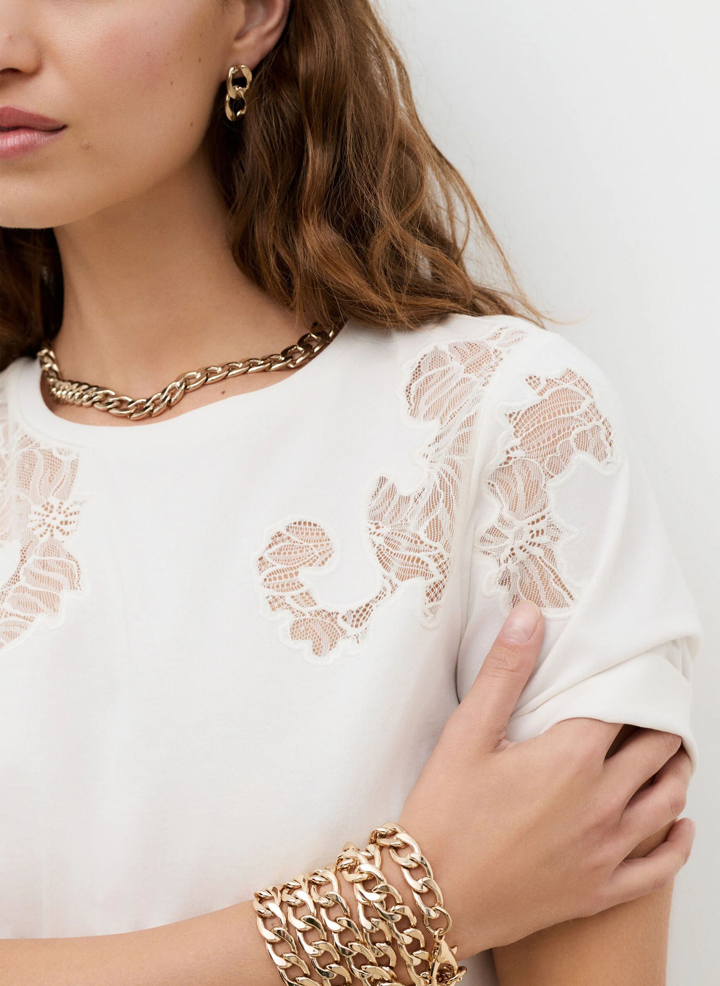 Katoenen T-shirt met ronde hals CAROLL Beige