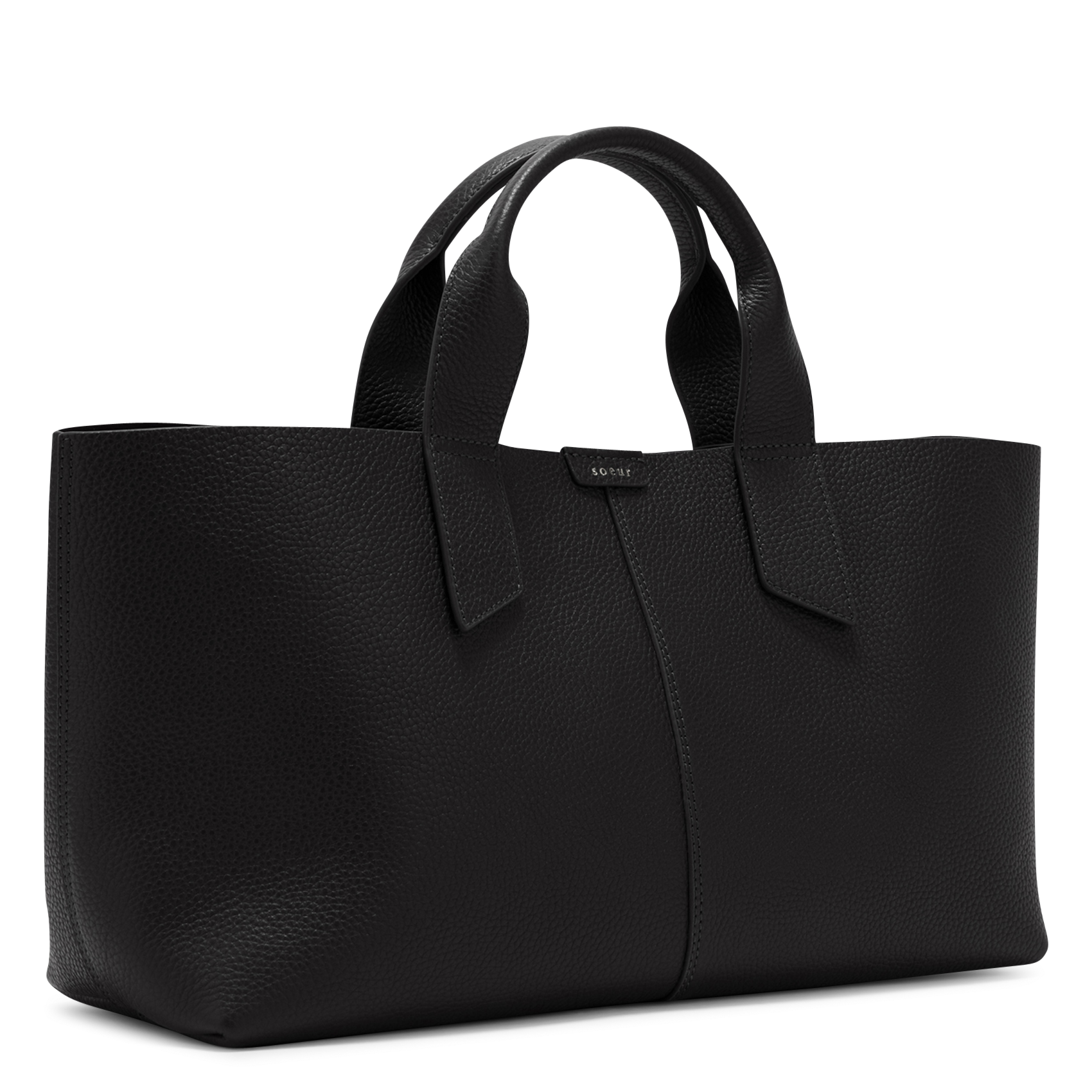 Sac baguette en cuir SOEUR Noir