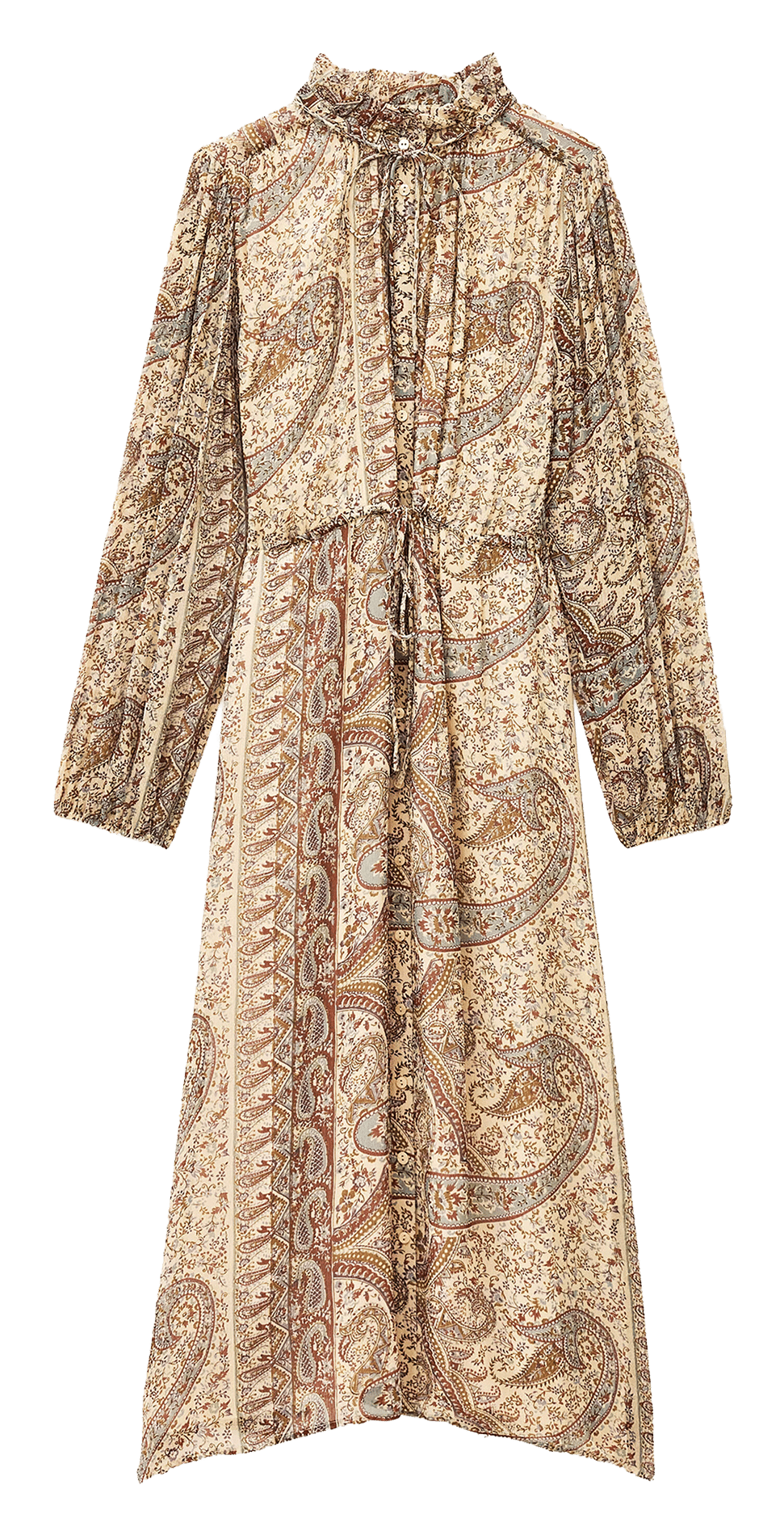 Bedrucktes langes Kleid mit Knöpfen BA&SH Blau