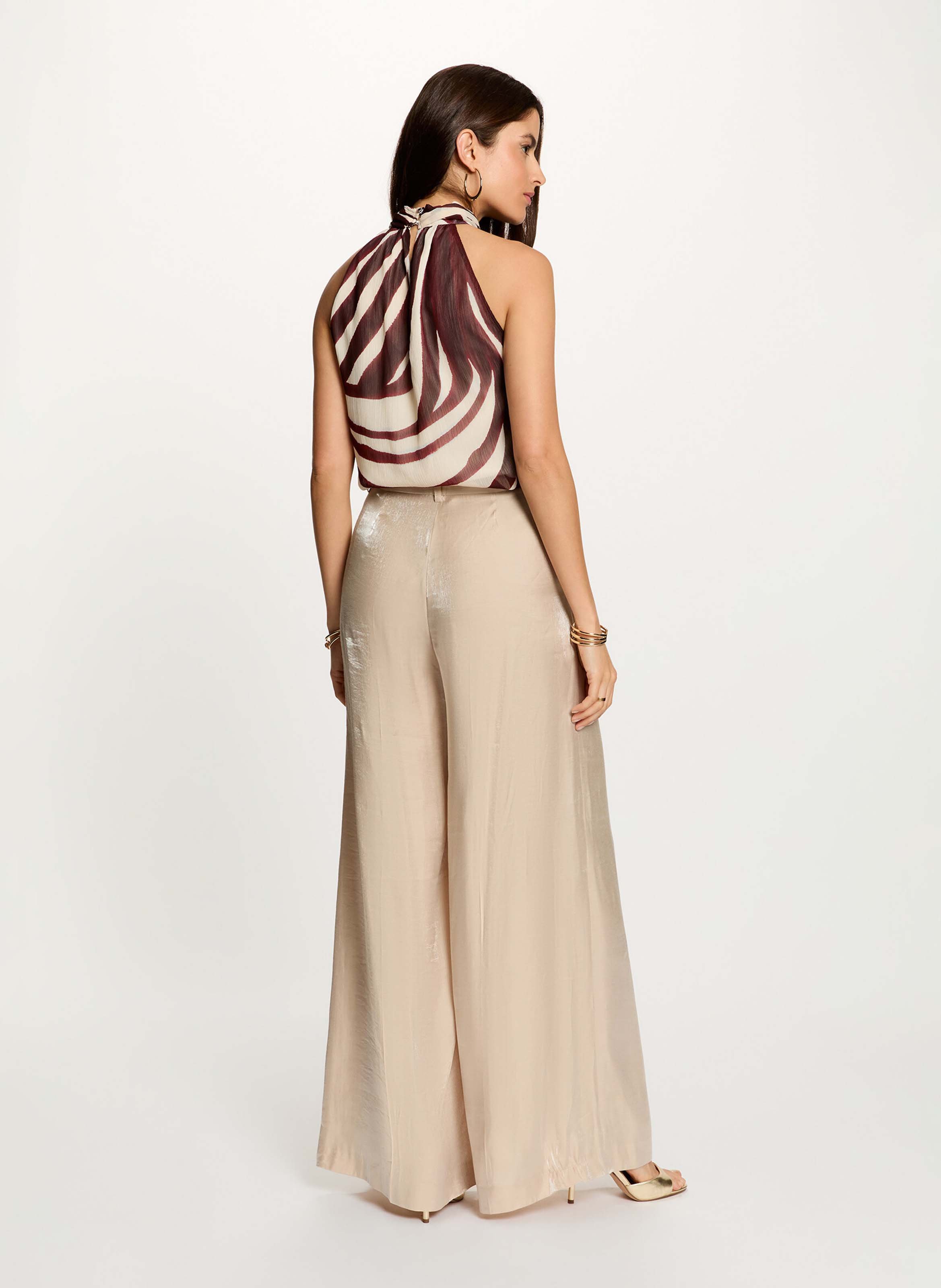 Top droit imprimé en coton MORGAN Multicolore