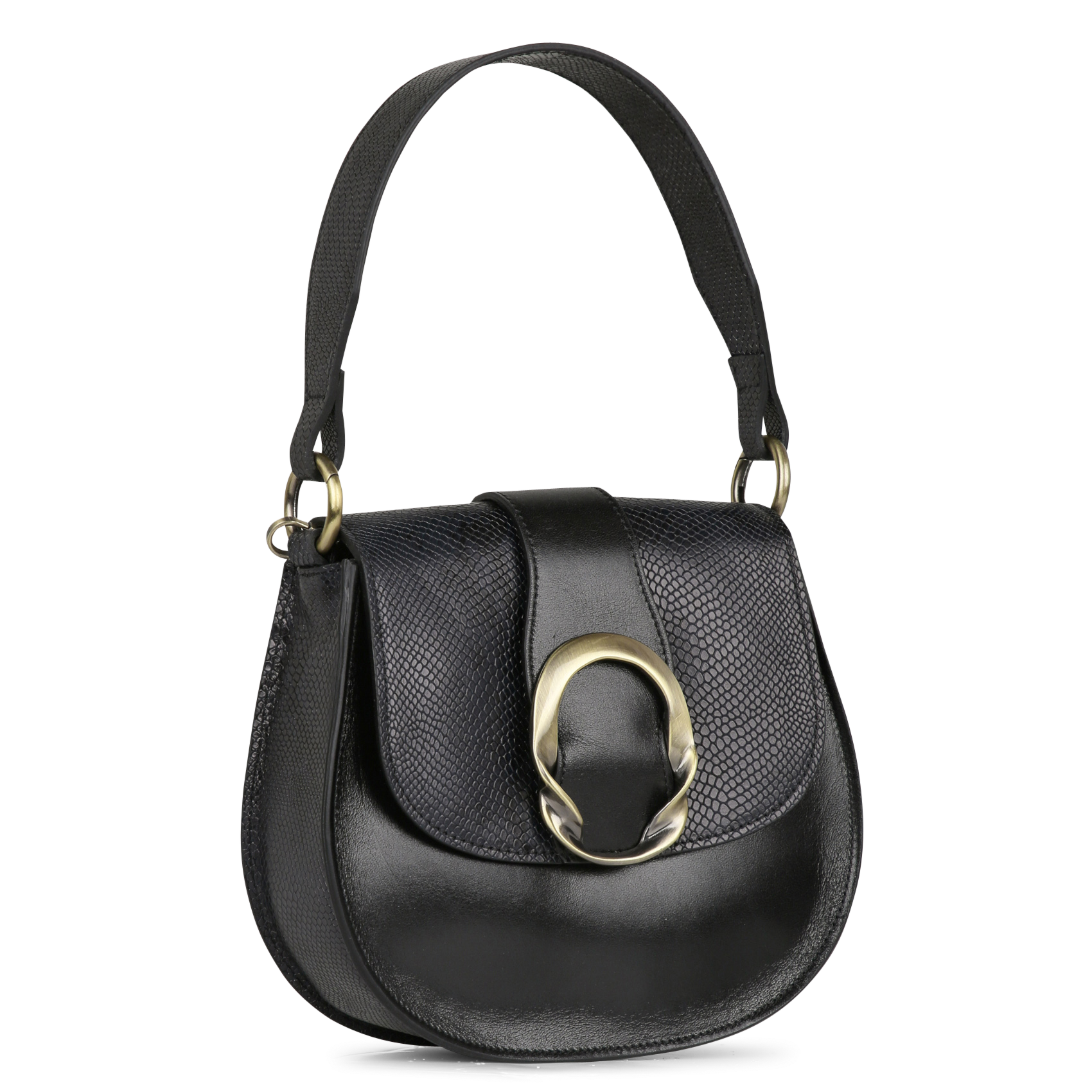 Leather shoulder bag MAISON 123 Black