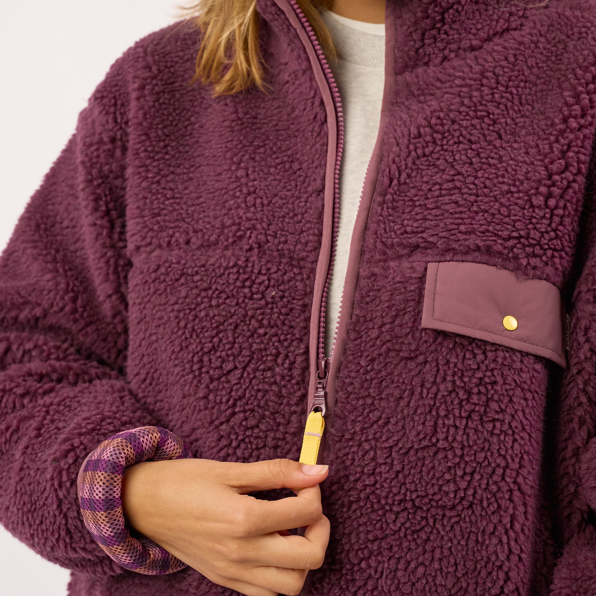 Sherpa zip-up jacket BILLYBELT Purple