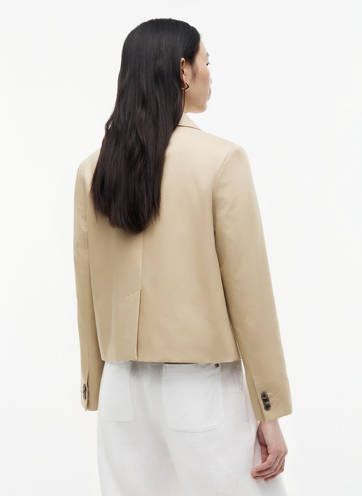 Straight cotton blazer TOMMY HILFIGER Beige