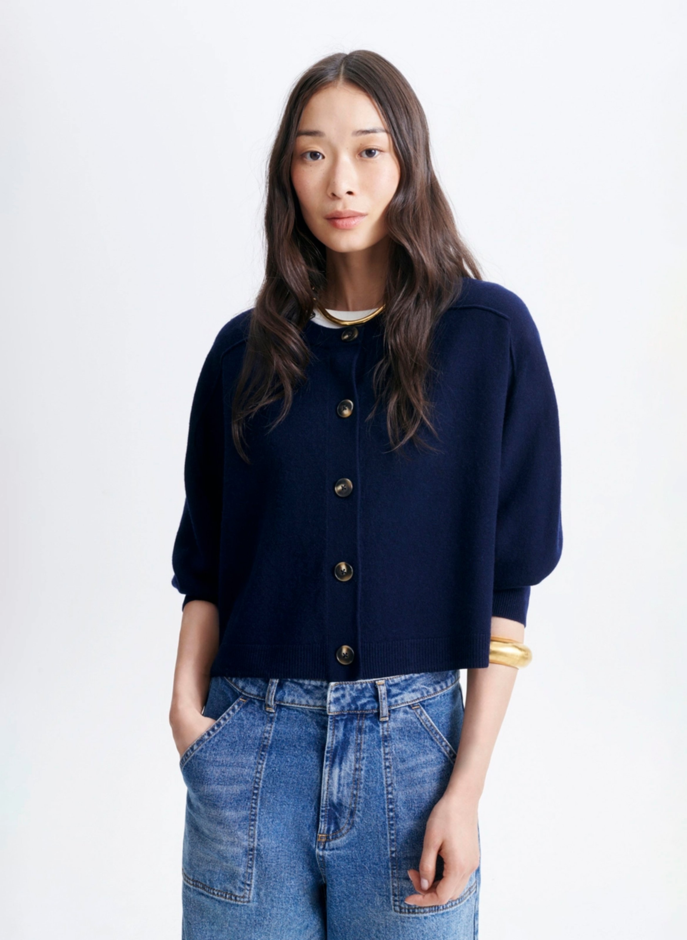 Cardigan col rond ample en laine VANESSA BRUNO