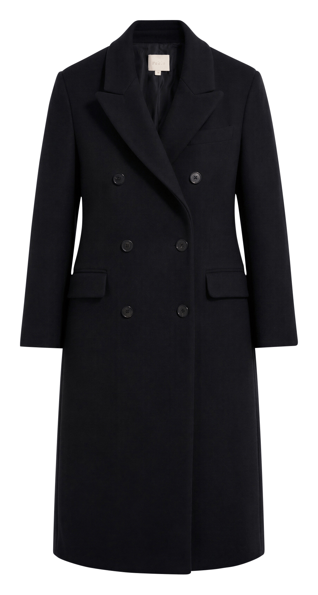 Manteau cintrée col tailleur en laine mélangée PABLO Noir