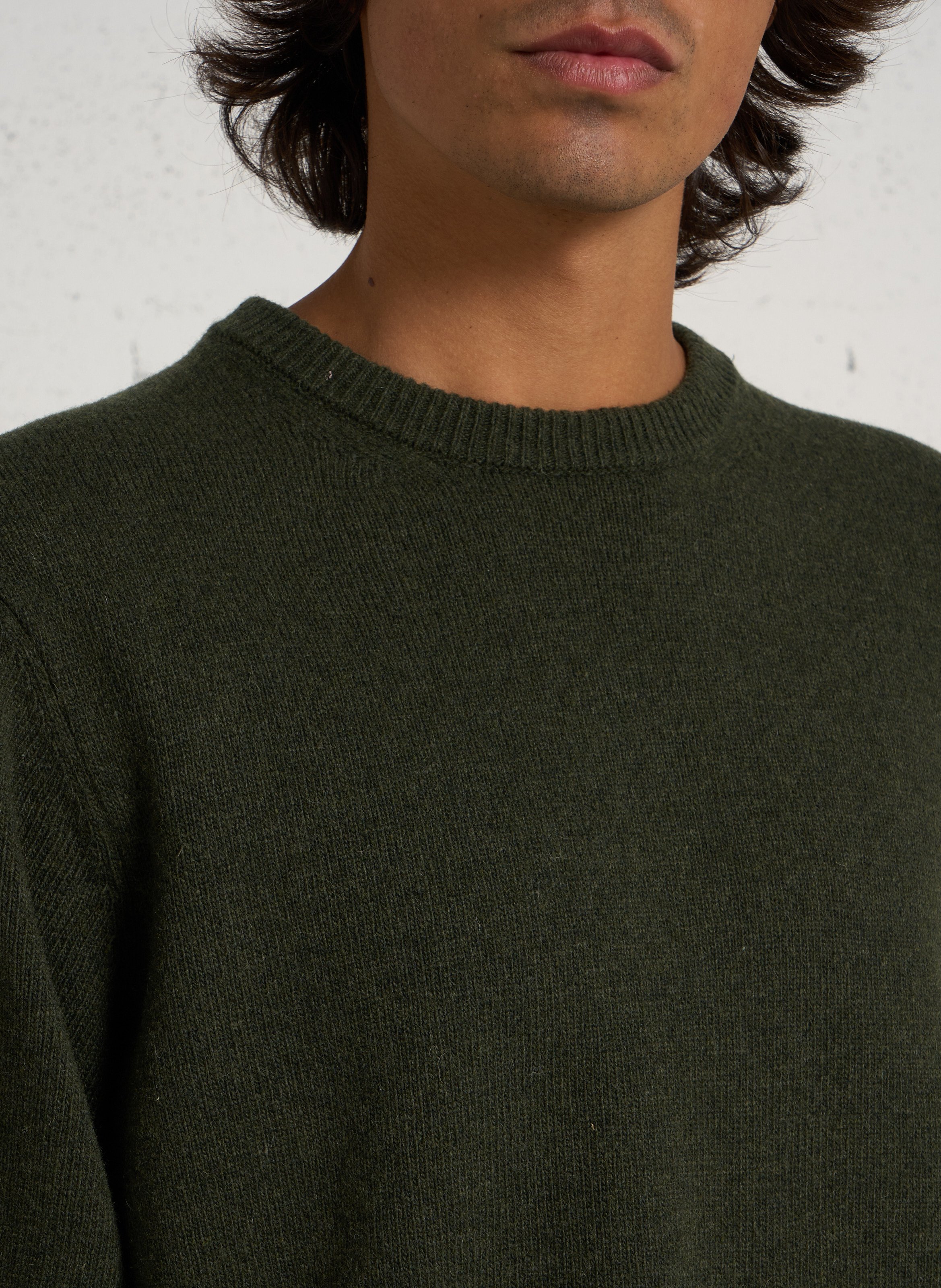 Caissa - Wollstrickpullover mit V-Ausschnitt und Details CASUAL FRIDAY Beige