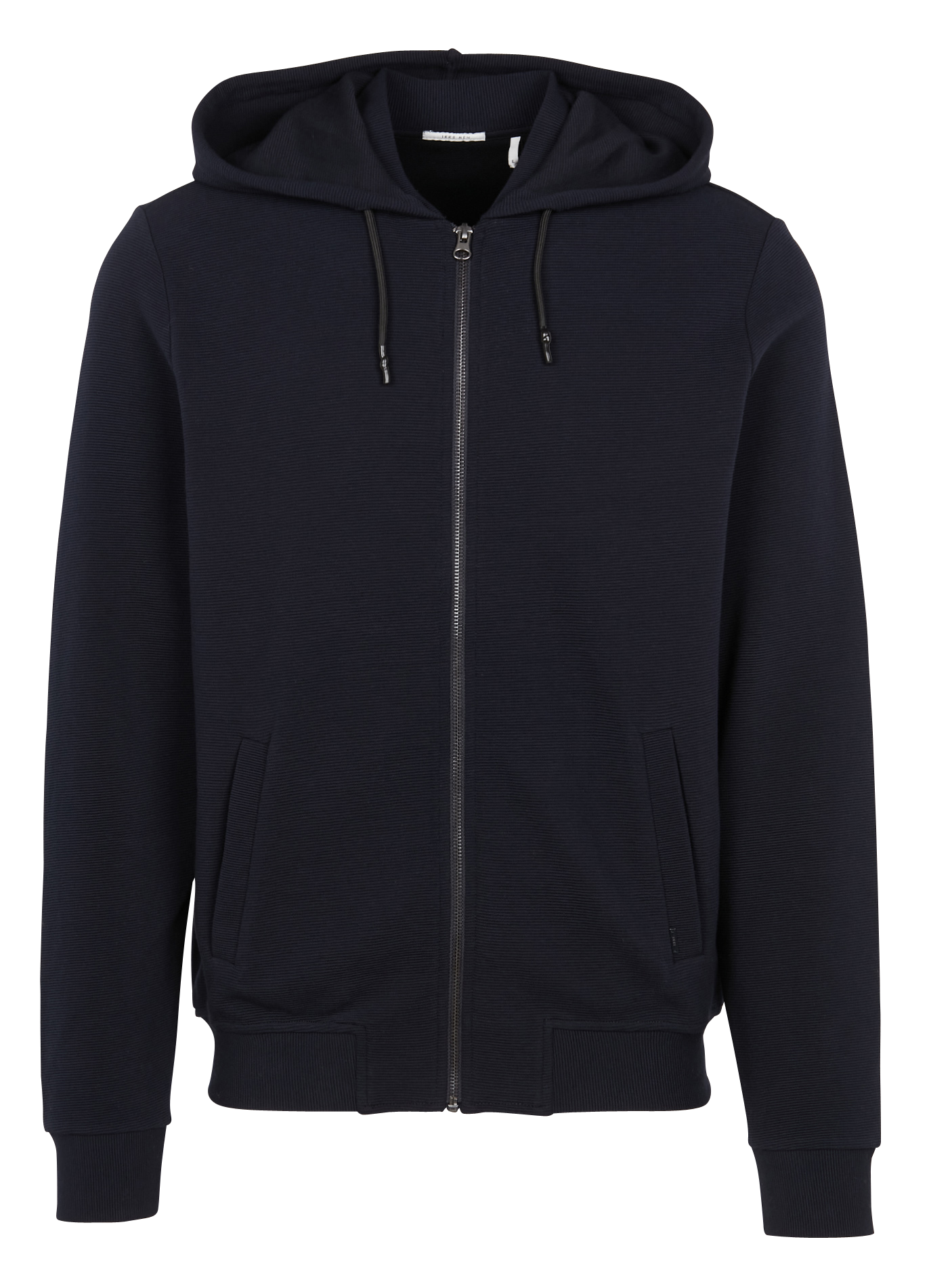 Kapuzenstrickjacke aus Baumwoll-Mix mit Rundhalsausschnitt, Regular Fit IKKS Blau