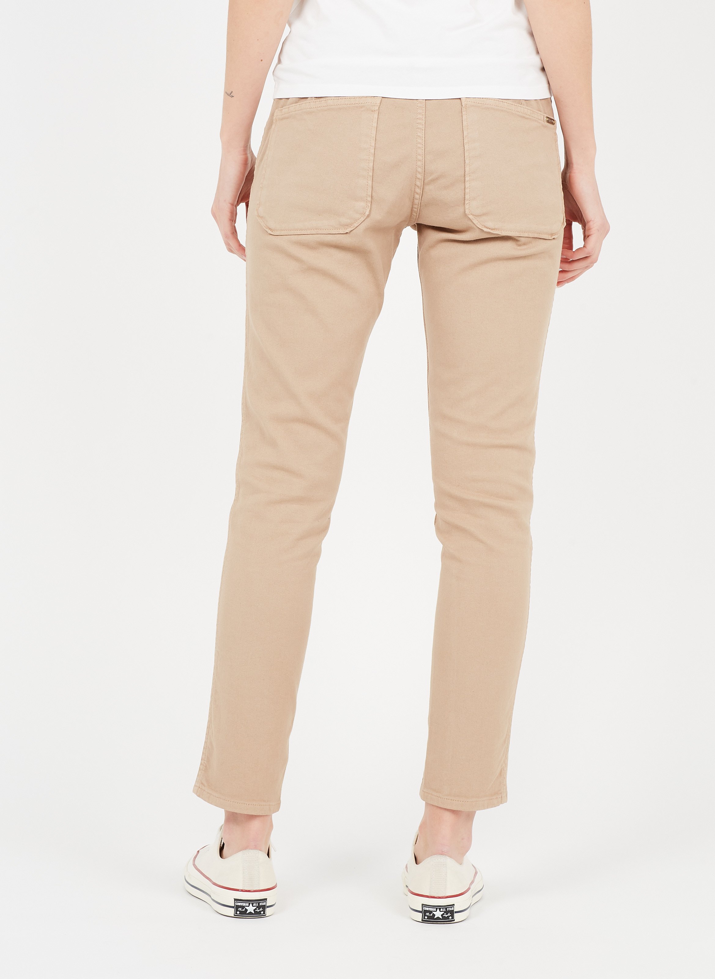 Slim-fit cotton-blend jeans ACQUAVERDE Beige